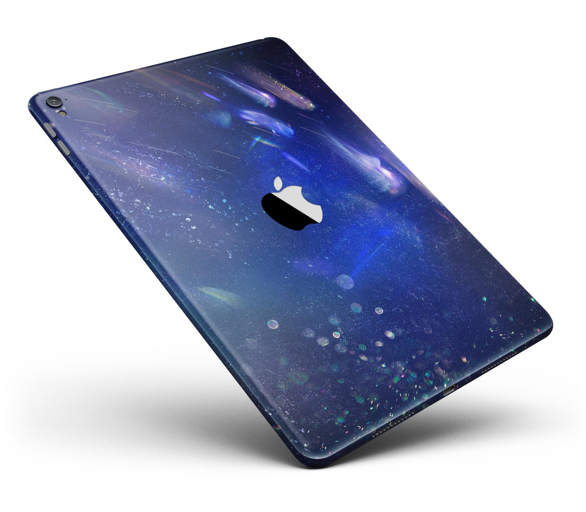 Deep Blue Unfocused Scratches Full Body Skin for iPad Pro, showcasing a stylish design that protects the device.