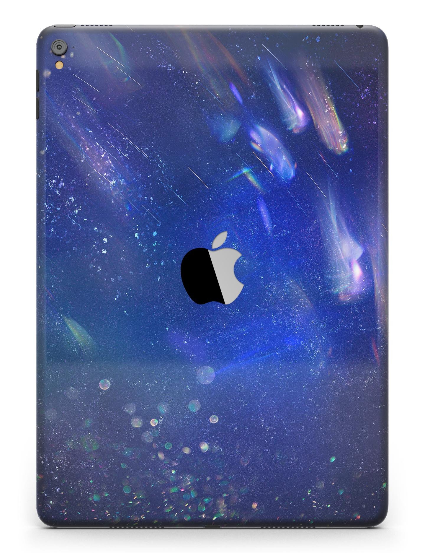 Deep Blue Unfocused Scratches Full Body Skin for iPad Pro, showcasing a stylish design that protects the device.