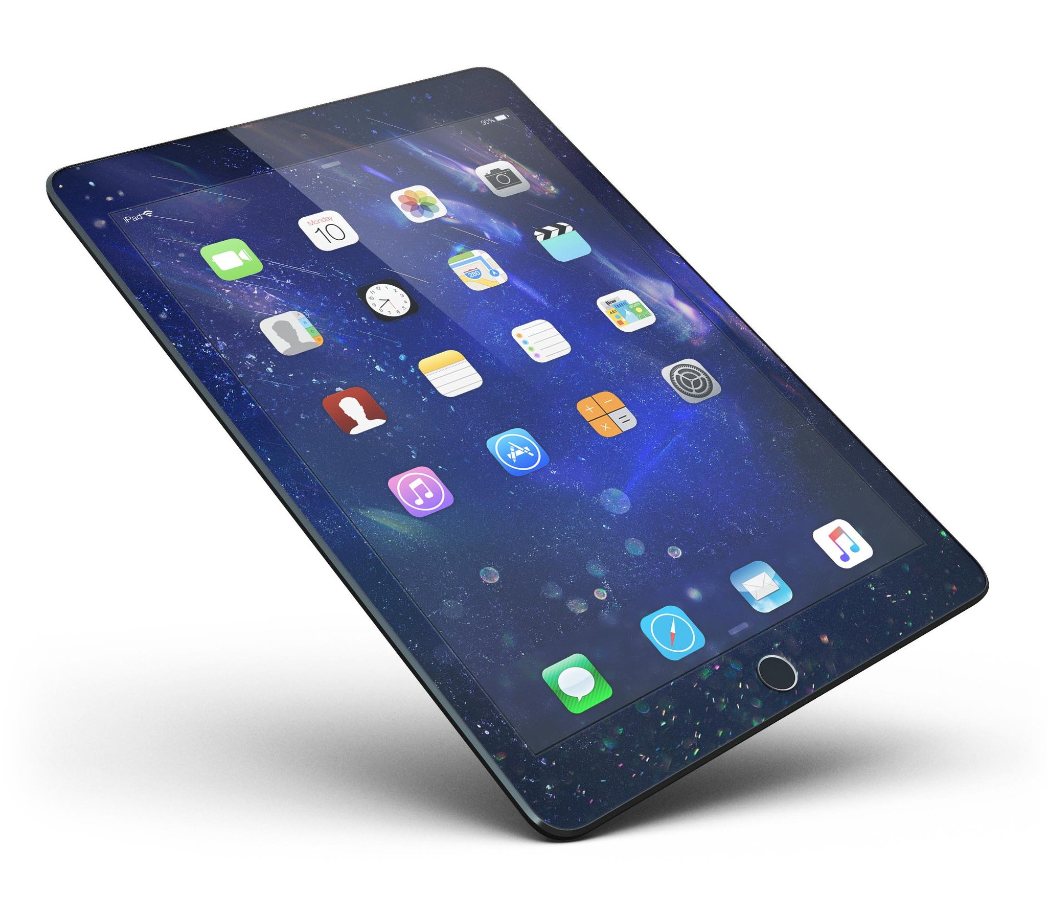 Deep Blue Unfocused Scratches Full Body Skin for iPad Pro, showcasing a stylish design that protects the device.