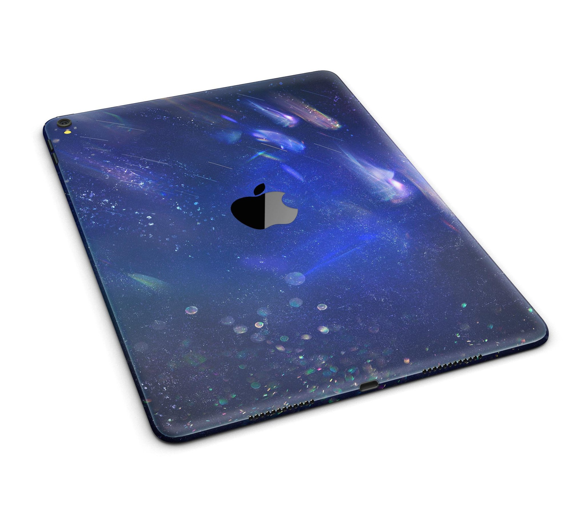 Deep Blue Unfocused Scratches Full Body Skin for iPad Pro, showcasing a stylish design that protects the device.