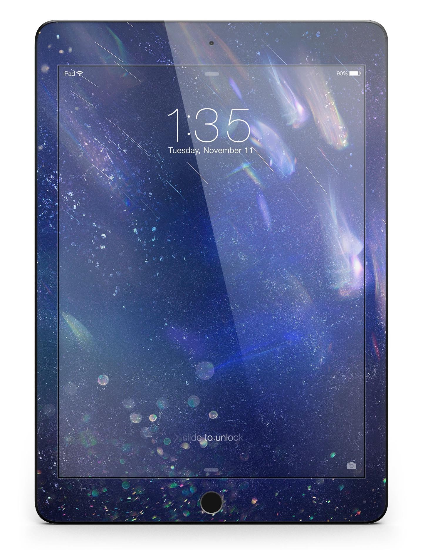 Deep Blue Unfocused Scratches Full Body Skin for iPad Pro, showcasing a stylish design that protects the device.