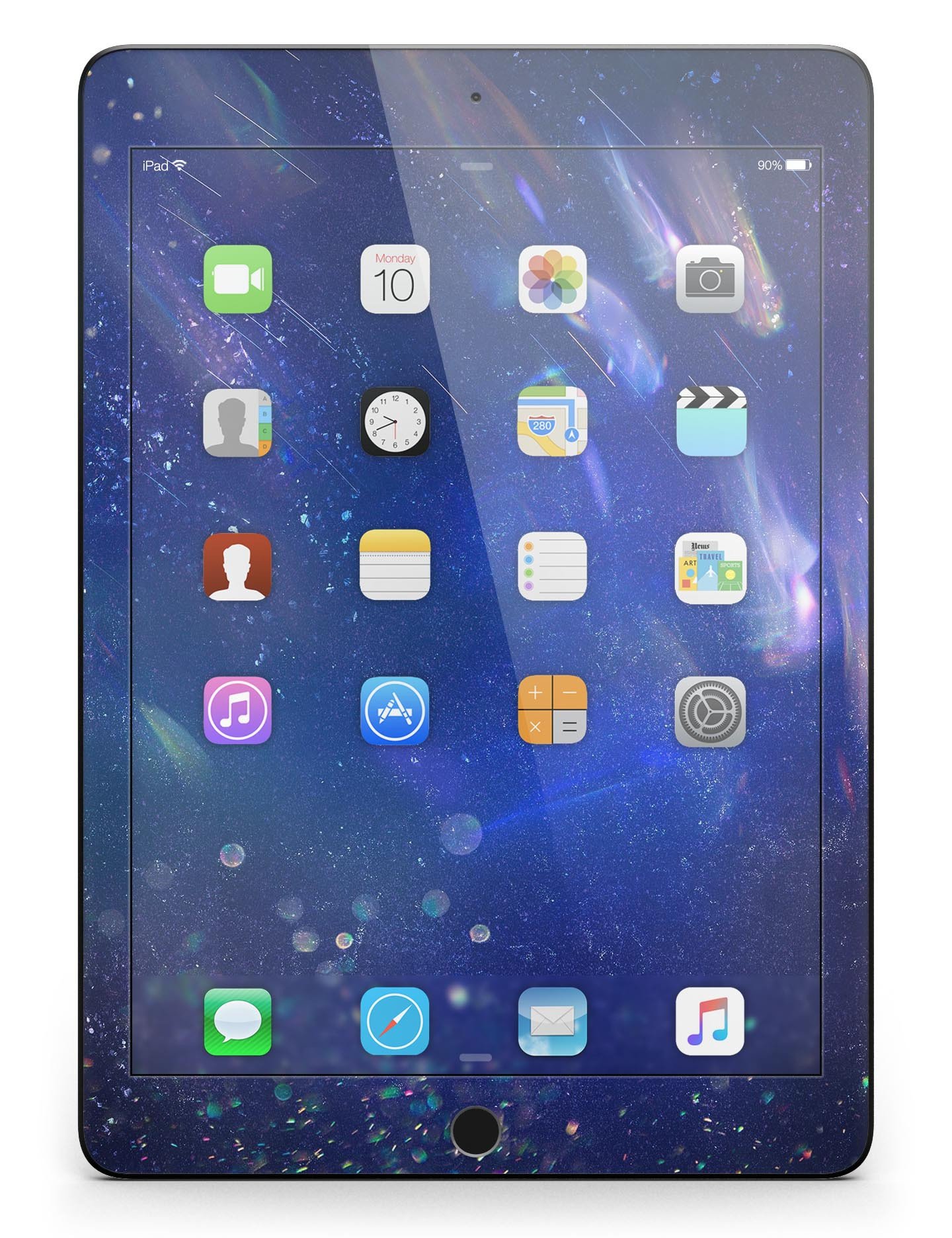 Deep Blue Unfocused Scratches Full Body Skin for iPad Pro, showcasing a stylish design that protects the device.