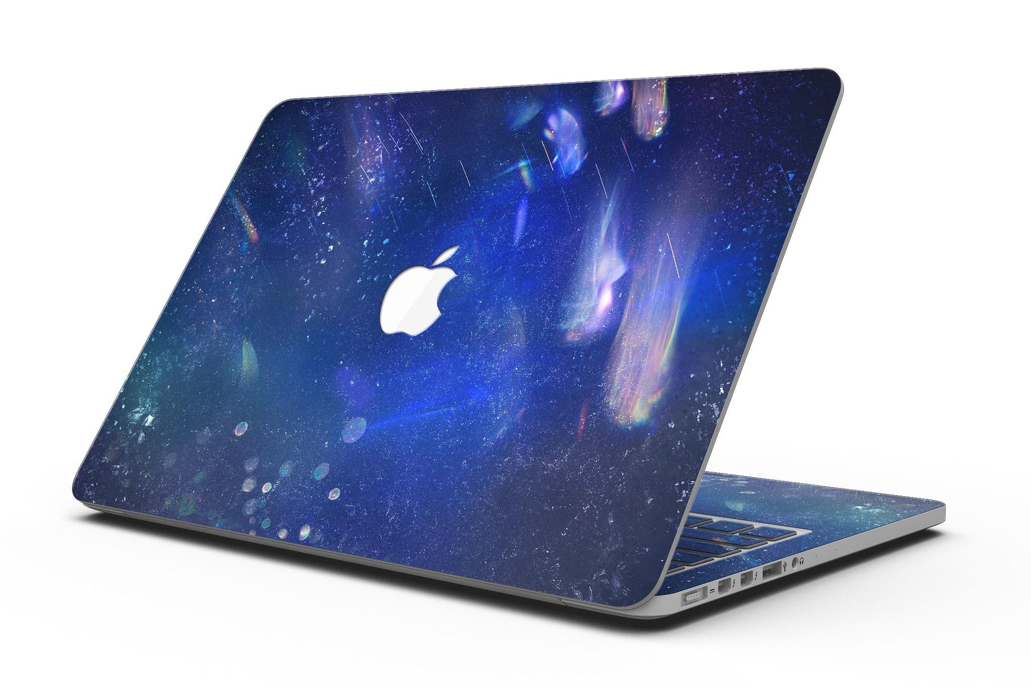 Deep Blue Unfocused Scratches skin for MacBook Pro with Retina Display, showcasing a stylish design that protects against scratches.