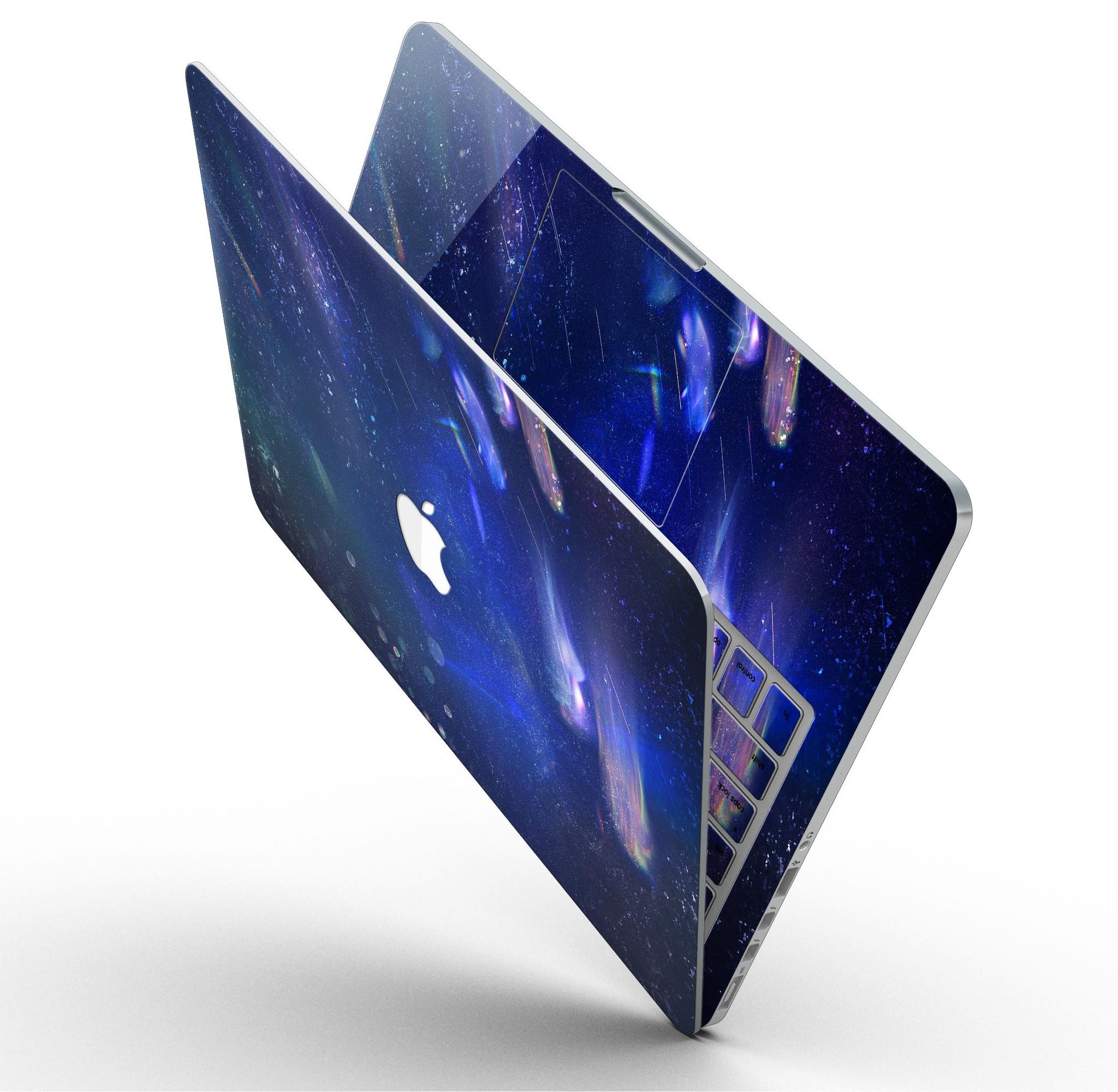 Deep Blue Unfocused Scratches skin for MacBook Pro with Retina Display, showcasing a stylish design that protects against scratches.