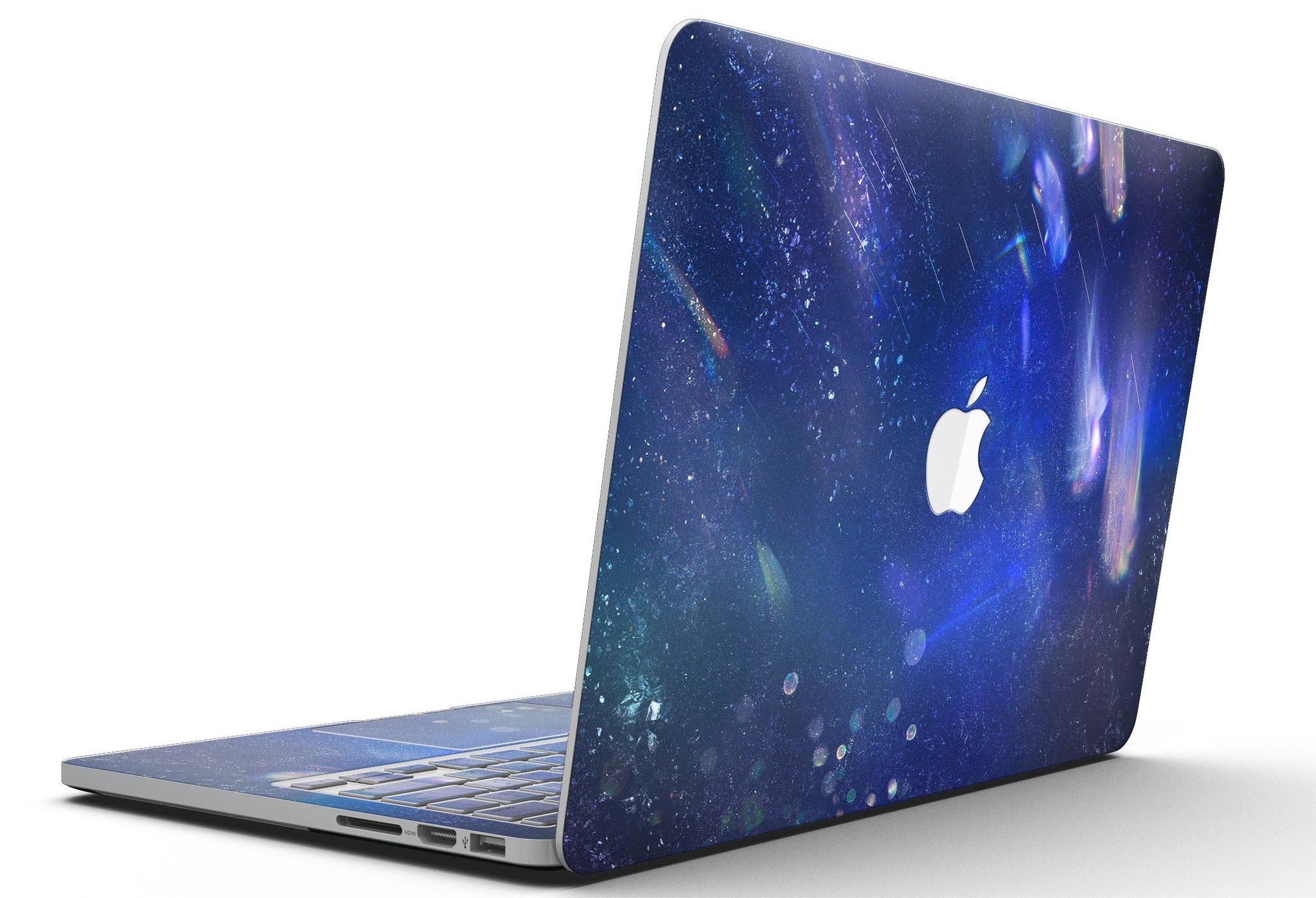 Deep Blue Unfocused Scratches skin for MacBook Pro with Retina Display, showcasing a stylish design that protects against scratches.