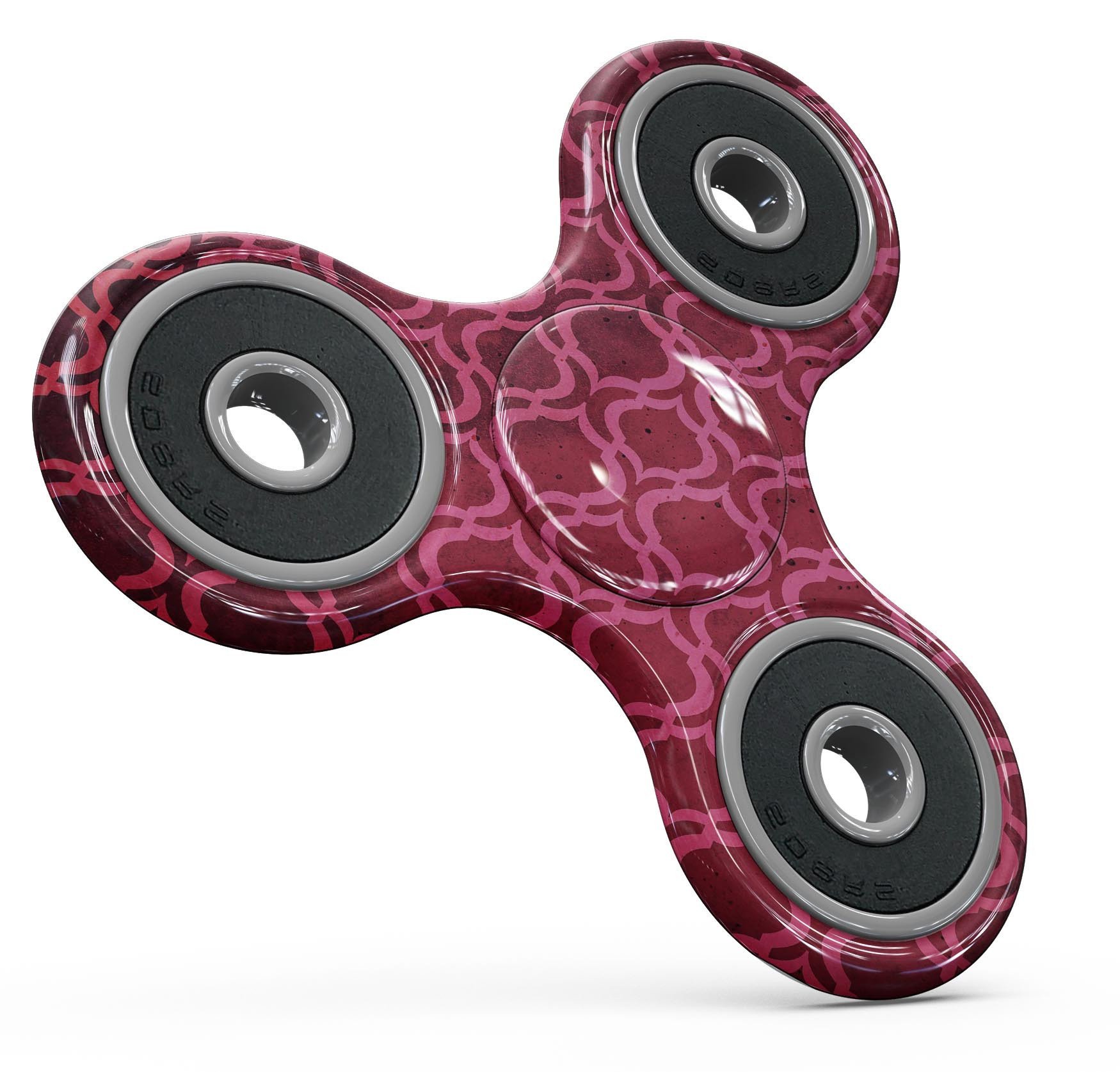 Deep fuschia oval pattern full-body skin kit for fidget spinner, showcasing vibrant color and unique design.