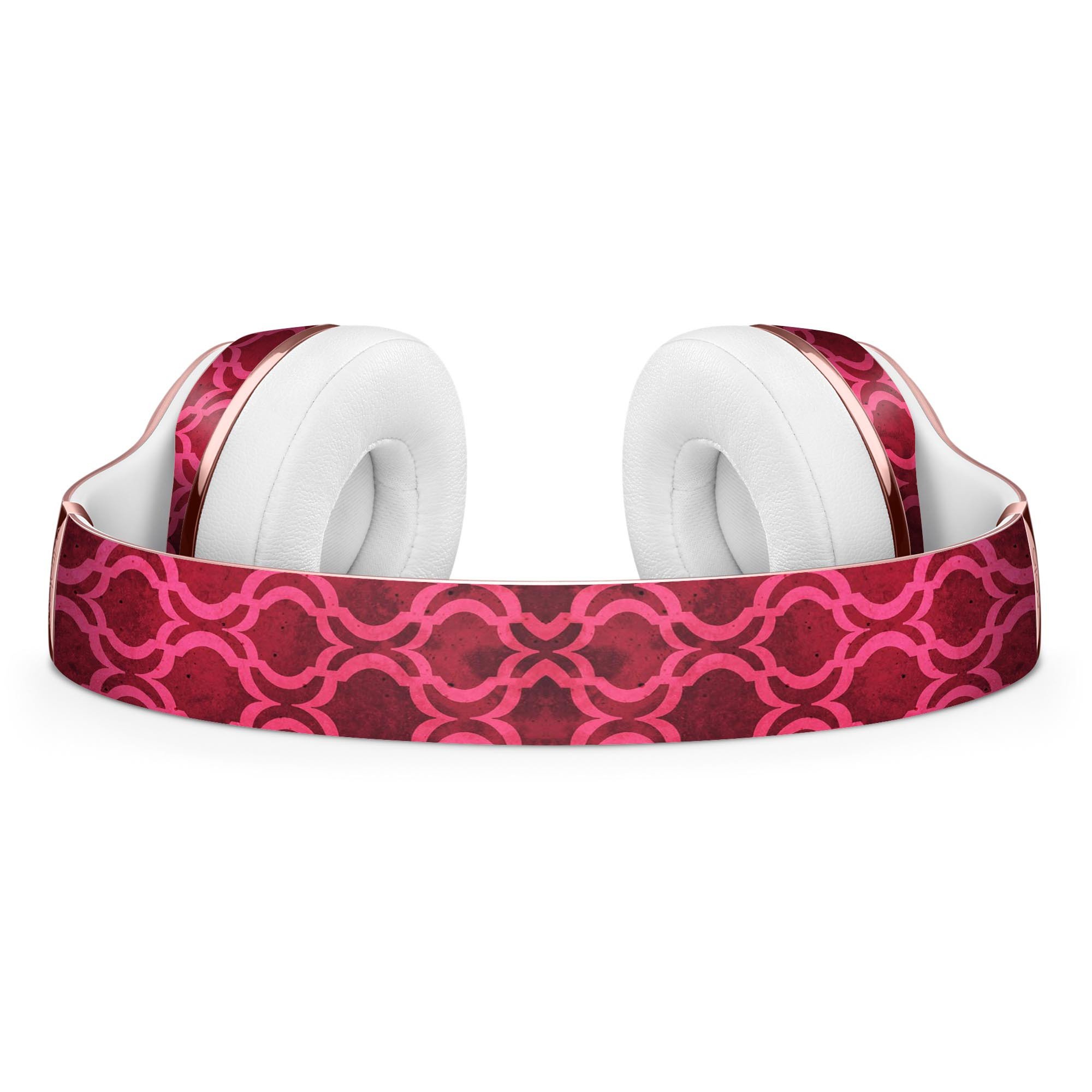 Deep Fuschia Oval Pattern Skin Kit for Beats by Dre Solo 3 Wireless Headphones, showcasing vibrant color and design.