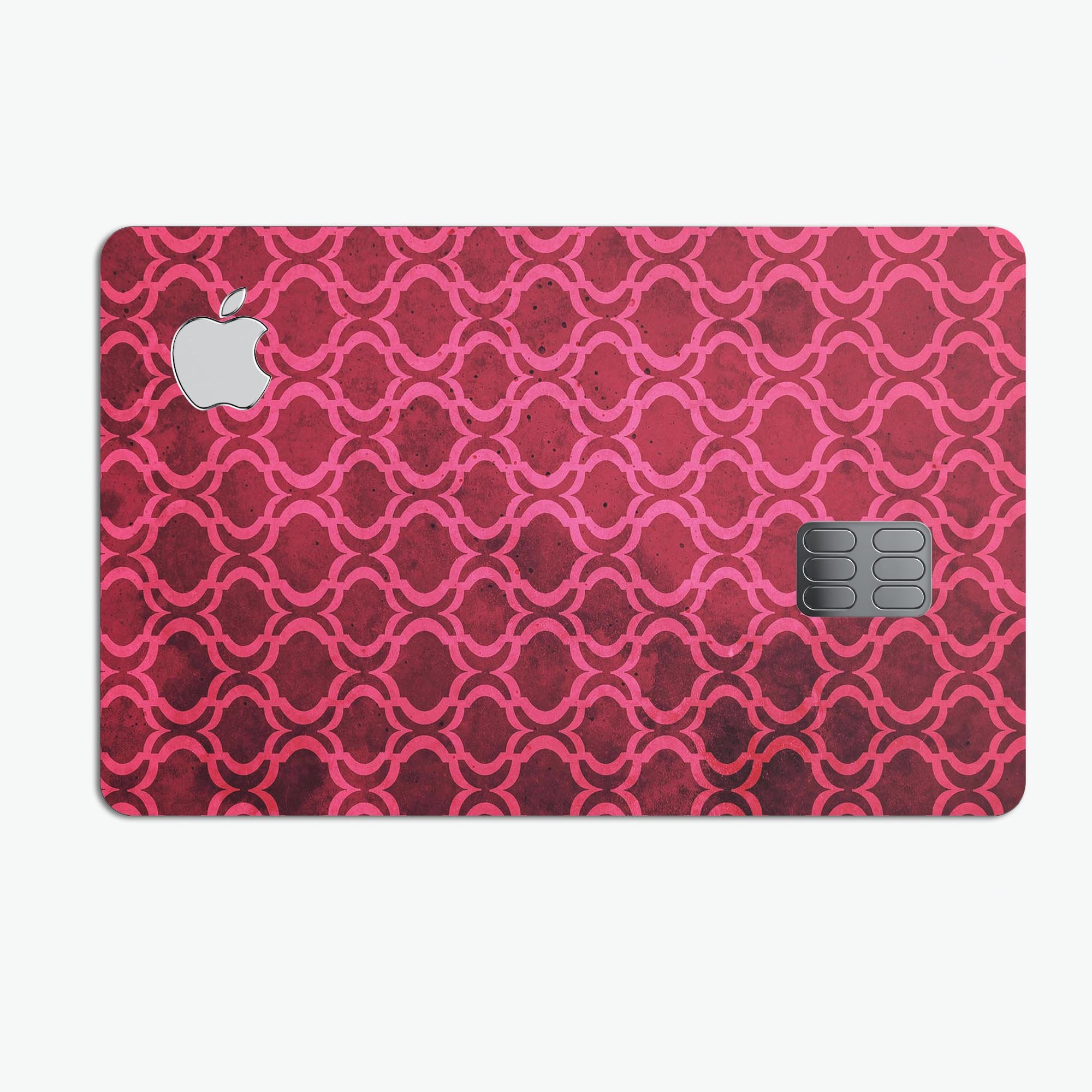 Deep Fuschia Oval Pattern decal skin for Apple Card, showcasing vibrant color and protective design.