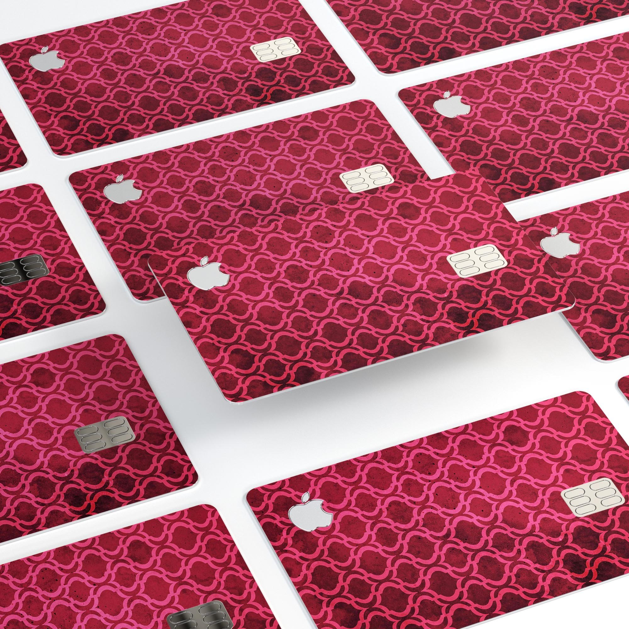 Deep Fuschia Oval Pattern decal skin for Apple Card, showcasing vibrant color and protective design.