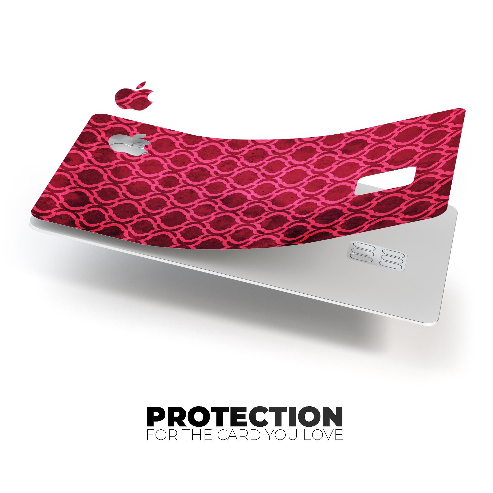 Deep Fuschia Oval Pattern decal skin for Apple Card, showcasing vibrant color and protective design.