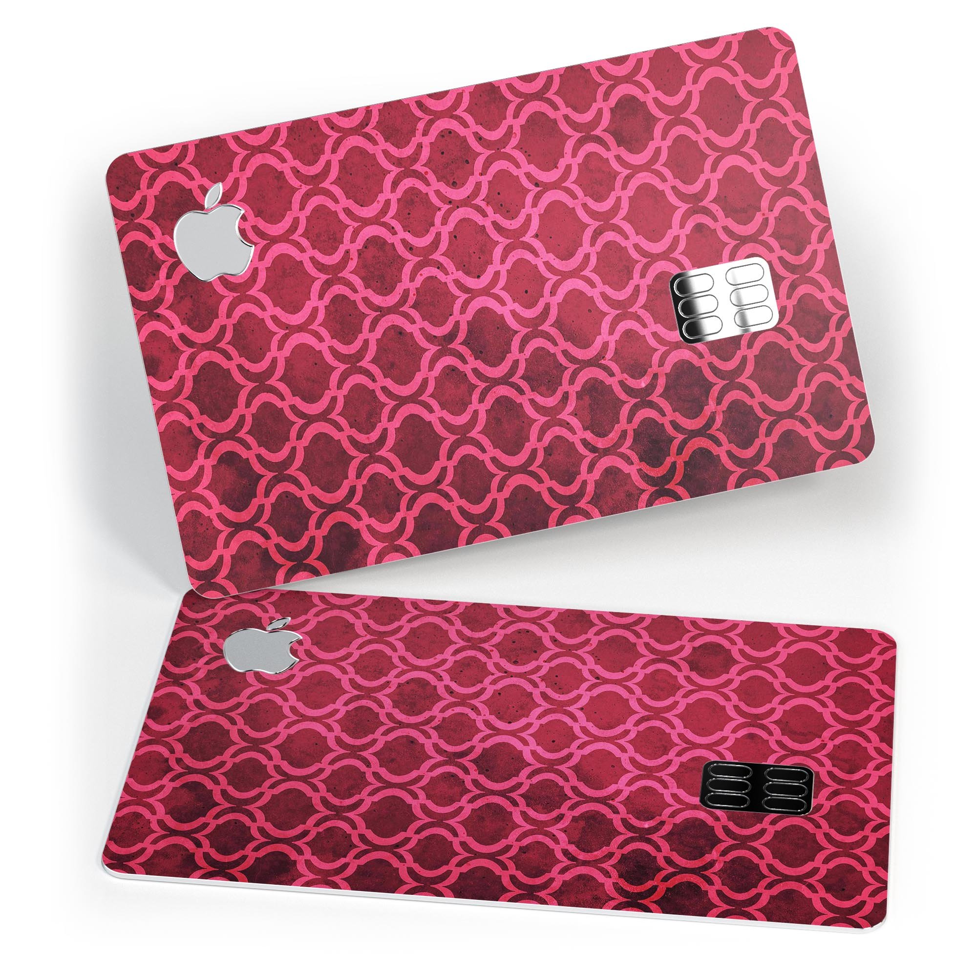 Deep Fuschia Oval Pattern decal skin for Apple Card, showcasing vibrant color and protective design.