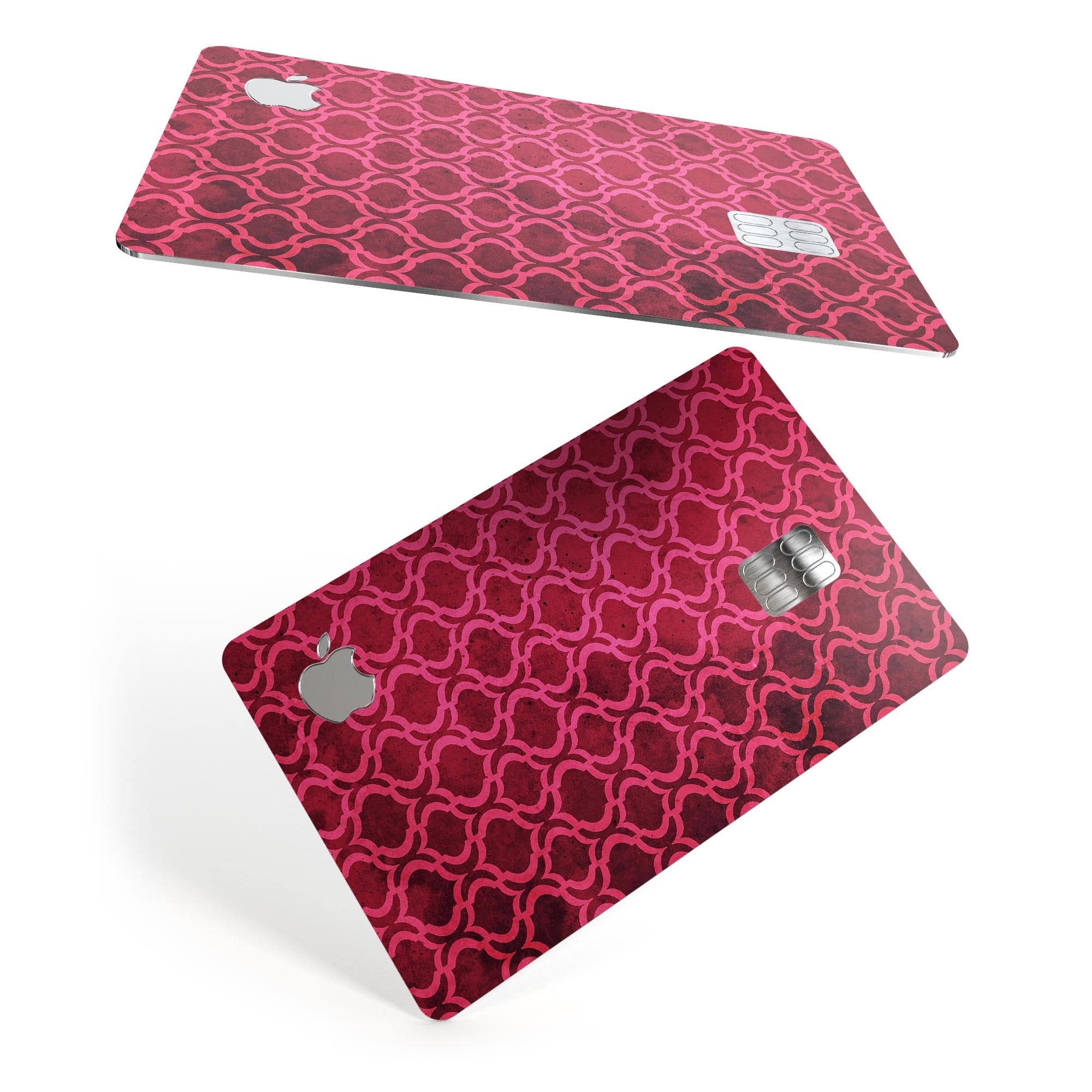 Deep Fuschia Oval Pattern decal skin for Apple Card, showcasing vibrant color and protective design.