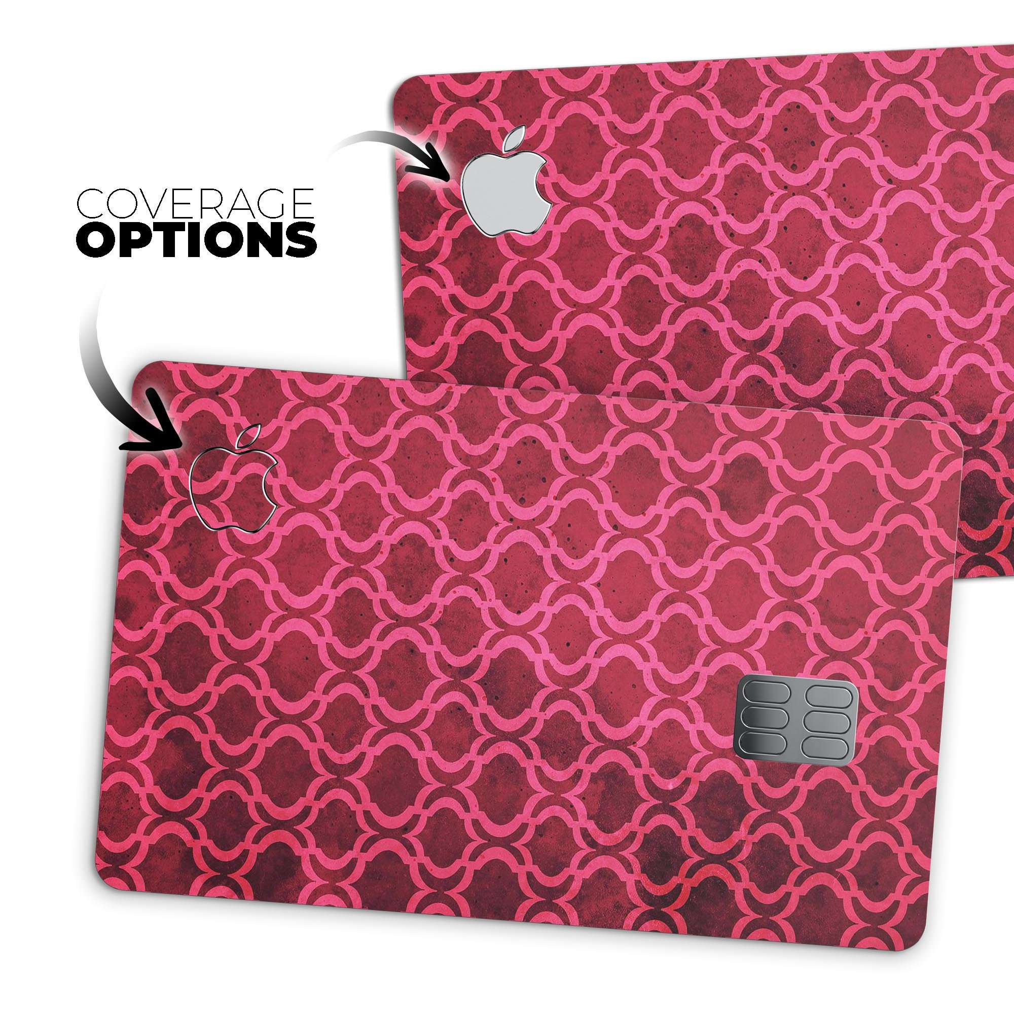 Deep Fuschia Oval Pattern decal skin for Apple Card, showcasing vibrant color and protective design.