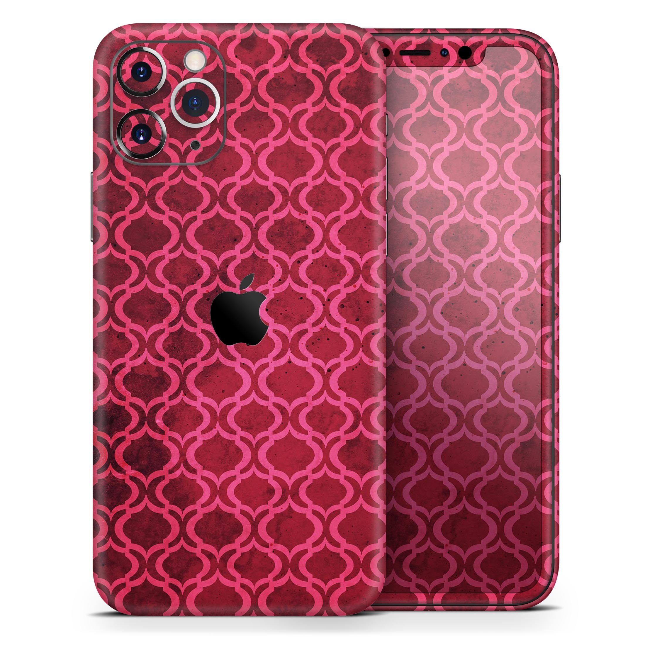 Deep Fuschia Oval Pattern Skin-Kit for Apple iPhone, showcasing vibrant color and unique design.