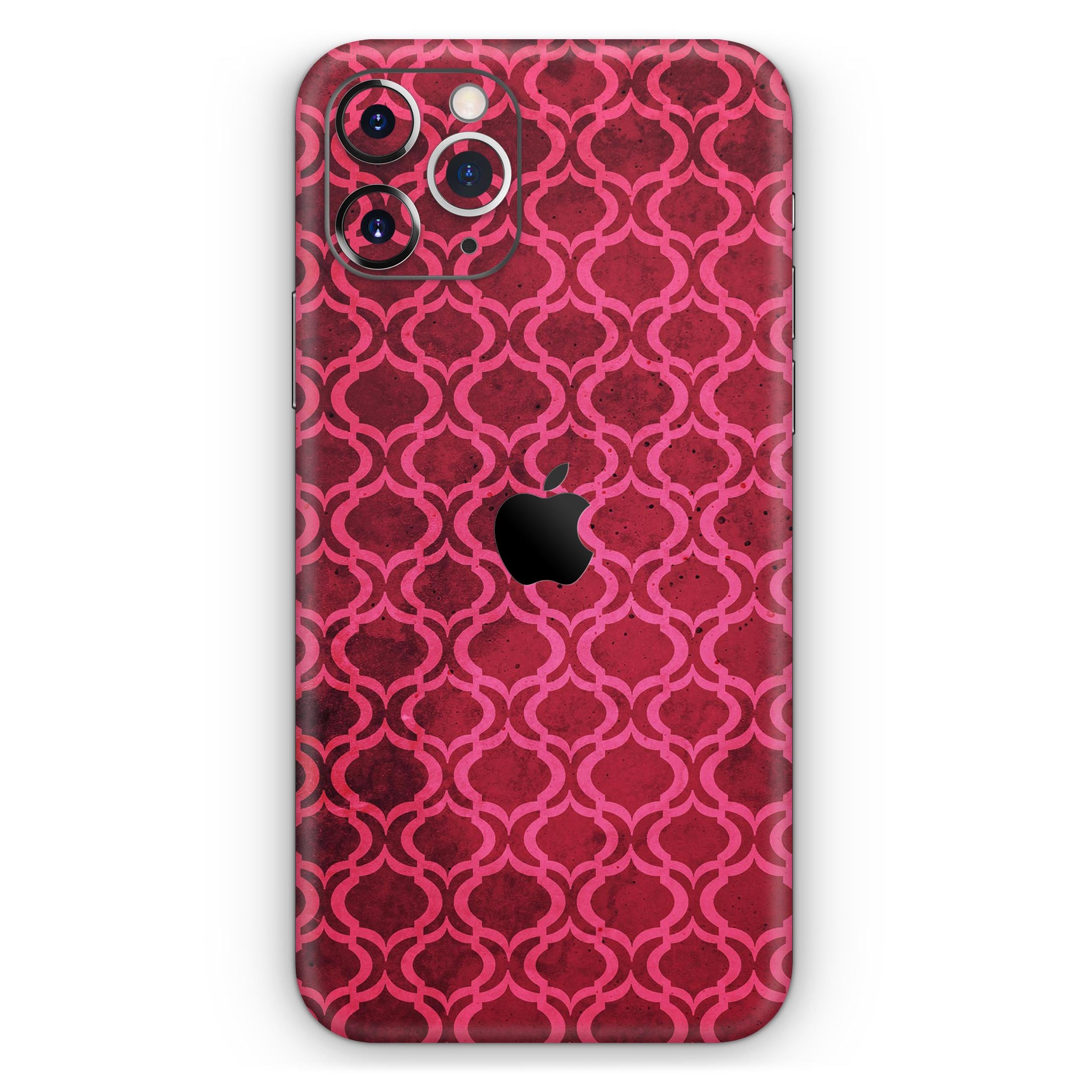 Deep Fuschia Oval Pattern Skin-Kit for Apple iPhone, showcasing vibrant color and unique design.