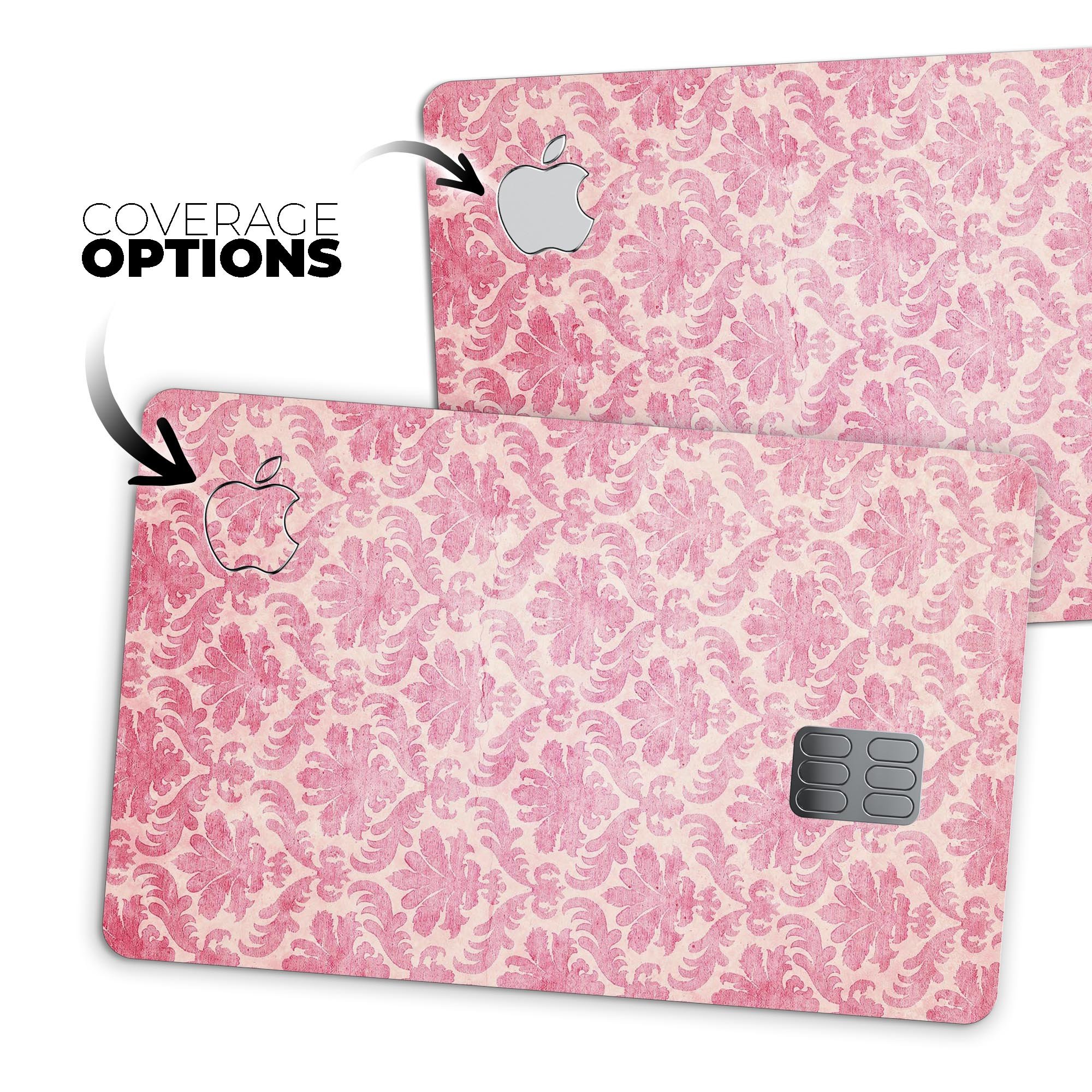 Deep Pink Pattern Premium Protective Decal Skin-Kit for Apple Card, showcasing a vibrant design and high-quality finish.