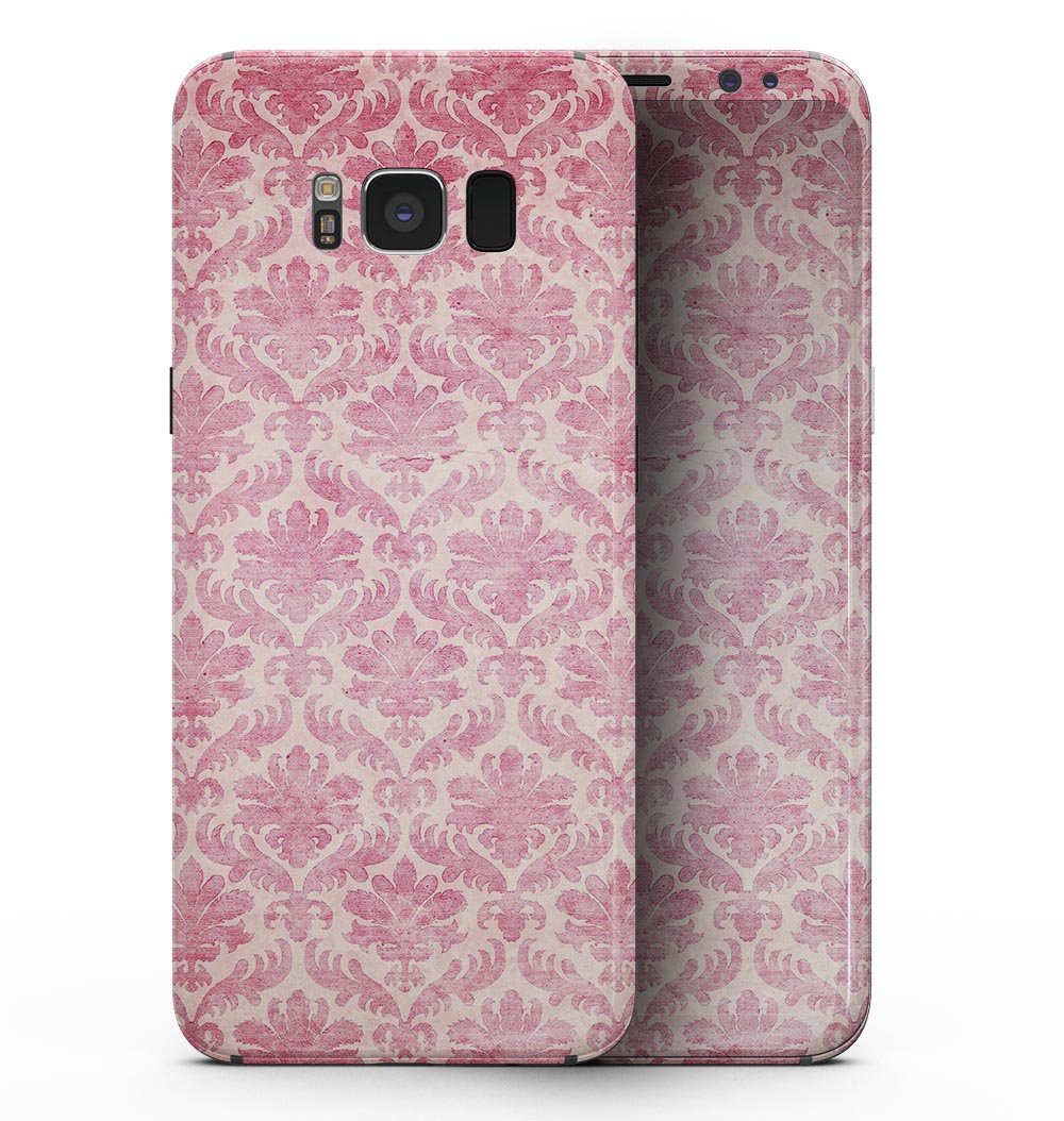 Deep Pink Pattern Full-Body Skin Kit for Samsung Galaxy S8, showcasing a stylish design that protects the device from scratches.