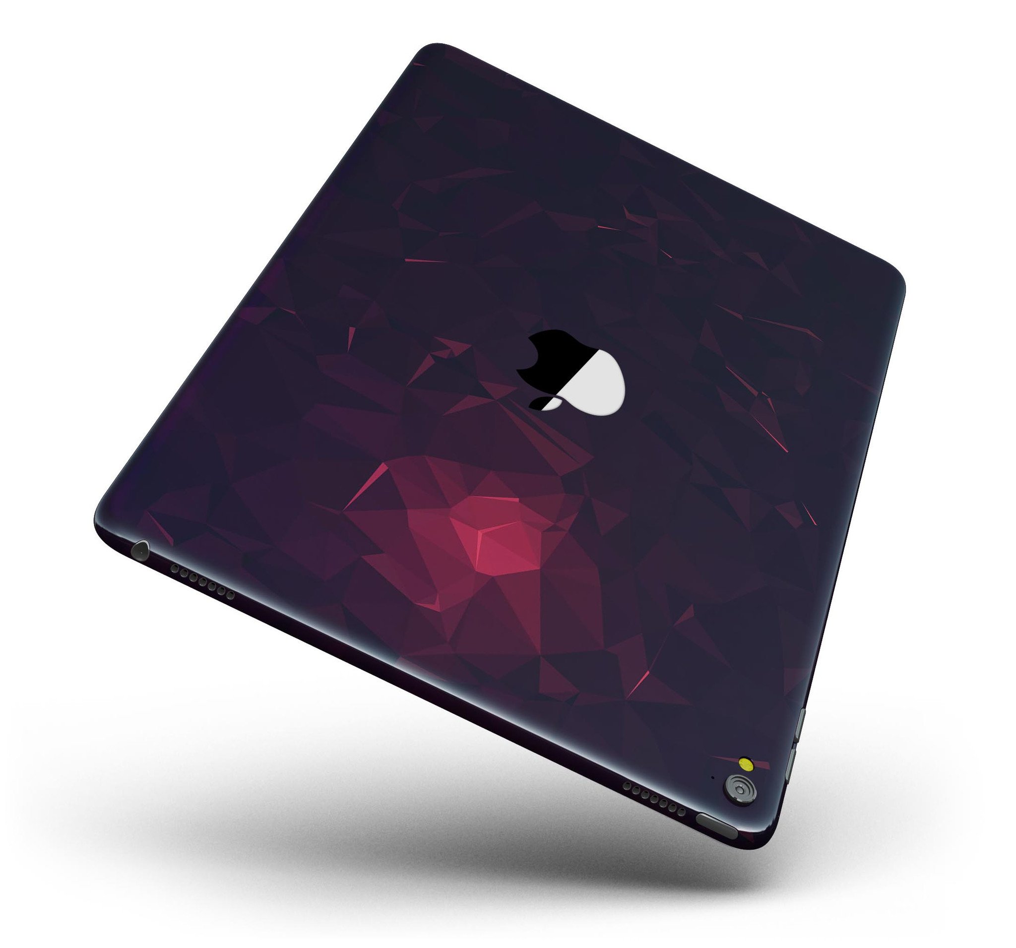 Deep Purple and Red Geometric Triangles Full Body Skin for iPad, showcasing vibrant colors and geometric patterns.