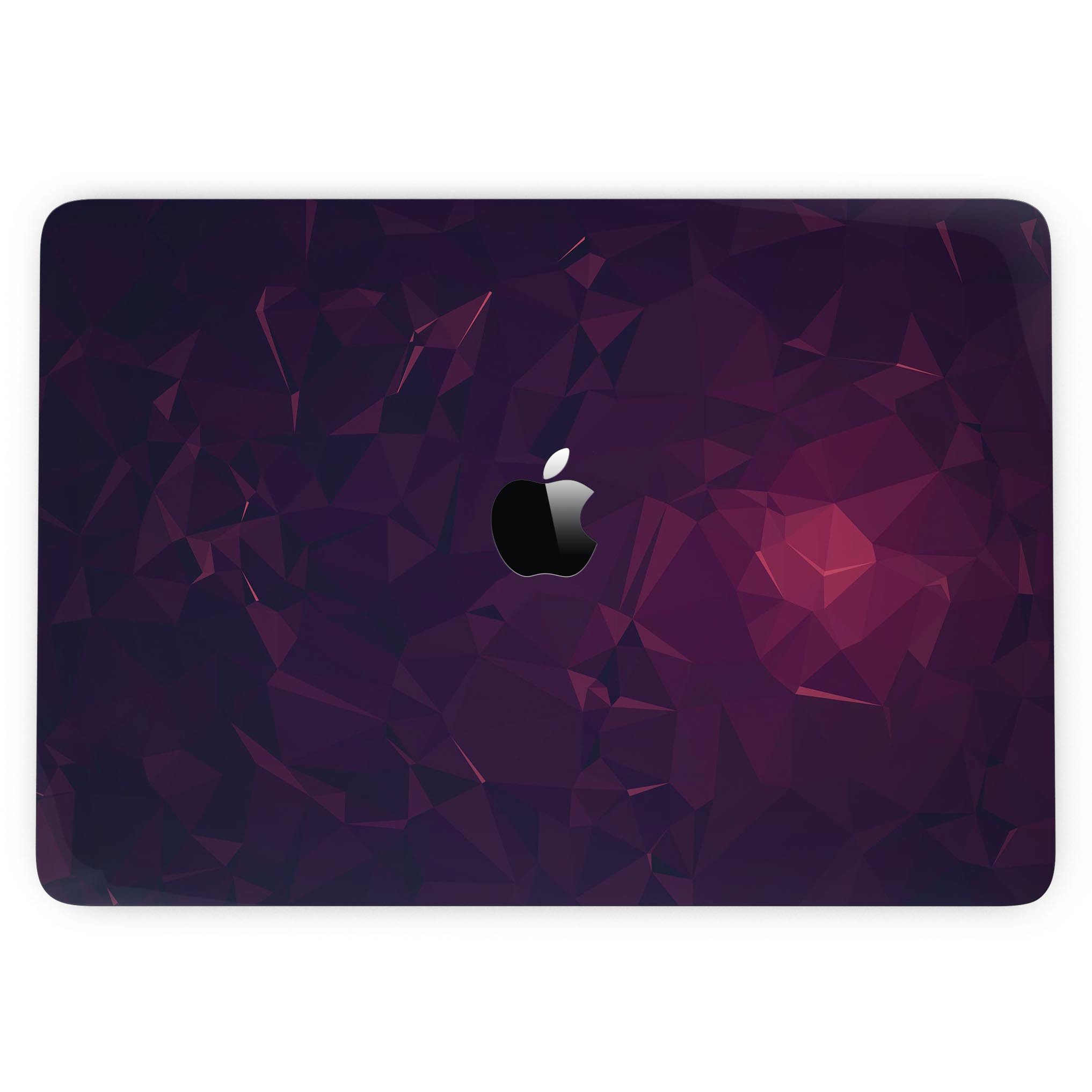 Deep Purple and Red Geometric Triangles skin for MacBook Pro with Touch Bar, showcasing a stylish geometric design.