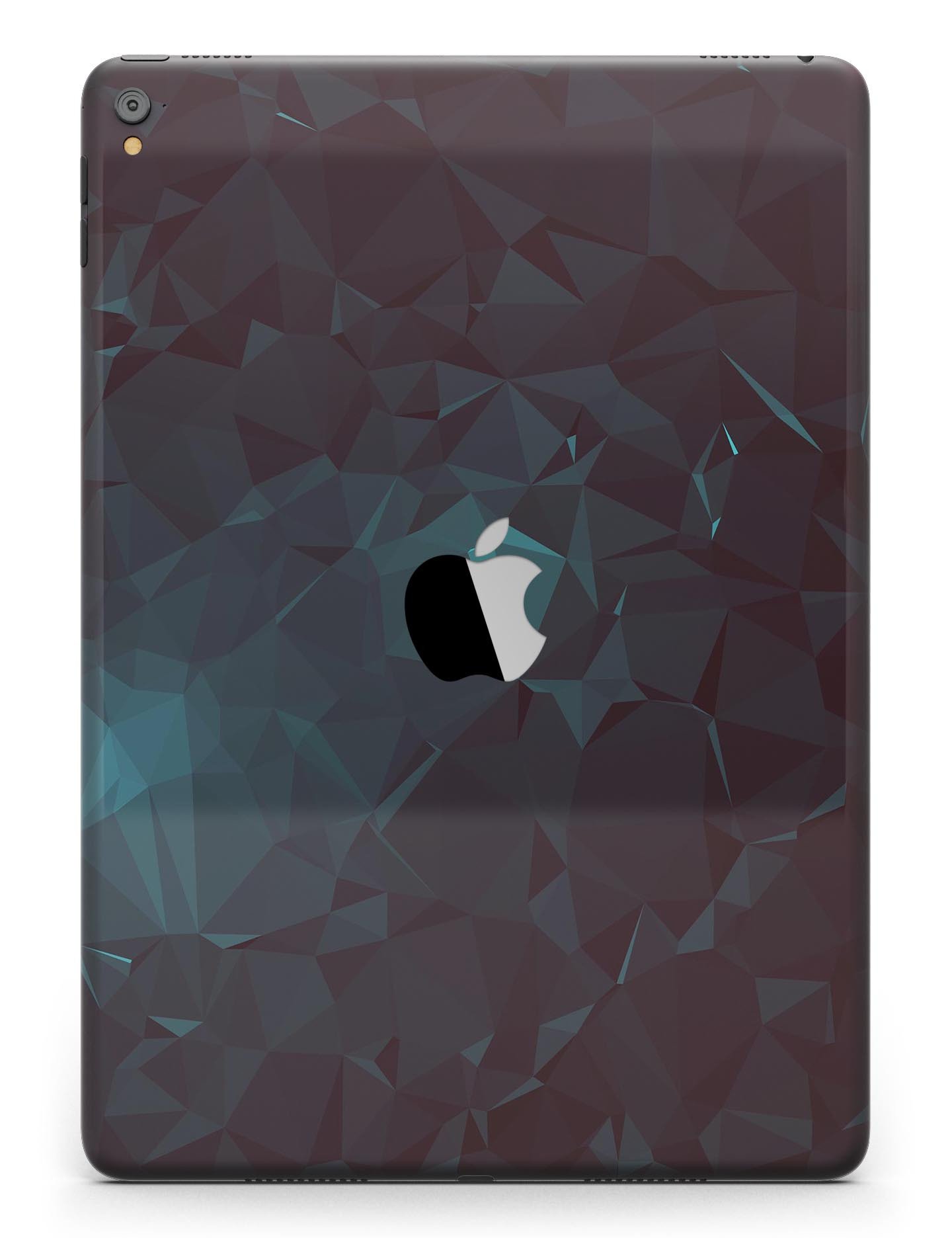 Deep Sea Teal Geometric Shapes Full Body Skin for iPad Pro, showcasing vibrant teal geometric patterns on a sleek vinyl surface.