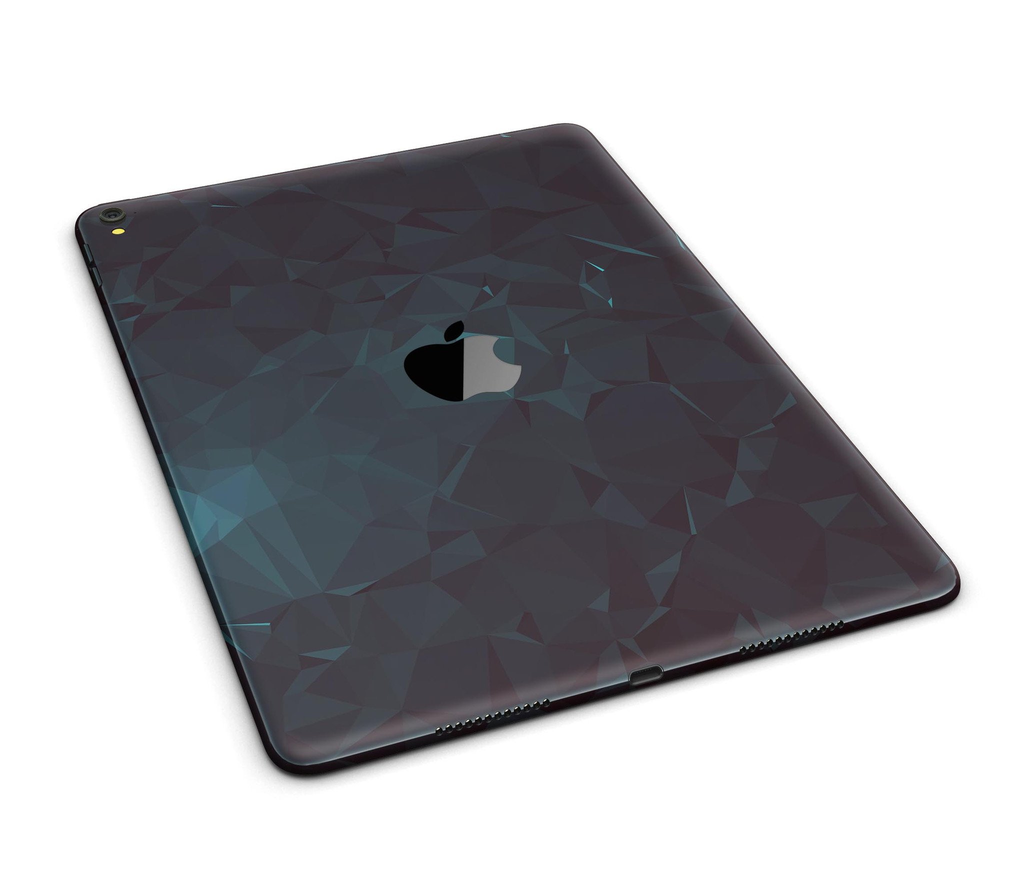 Deep Sea Teal Geometric Shapes Full Body Skin for iPad Pro, showcasing vibrant teal geometric patterns on a sleek vinyl surface.