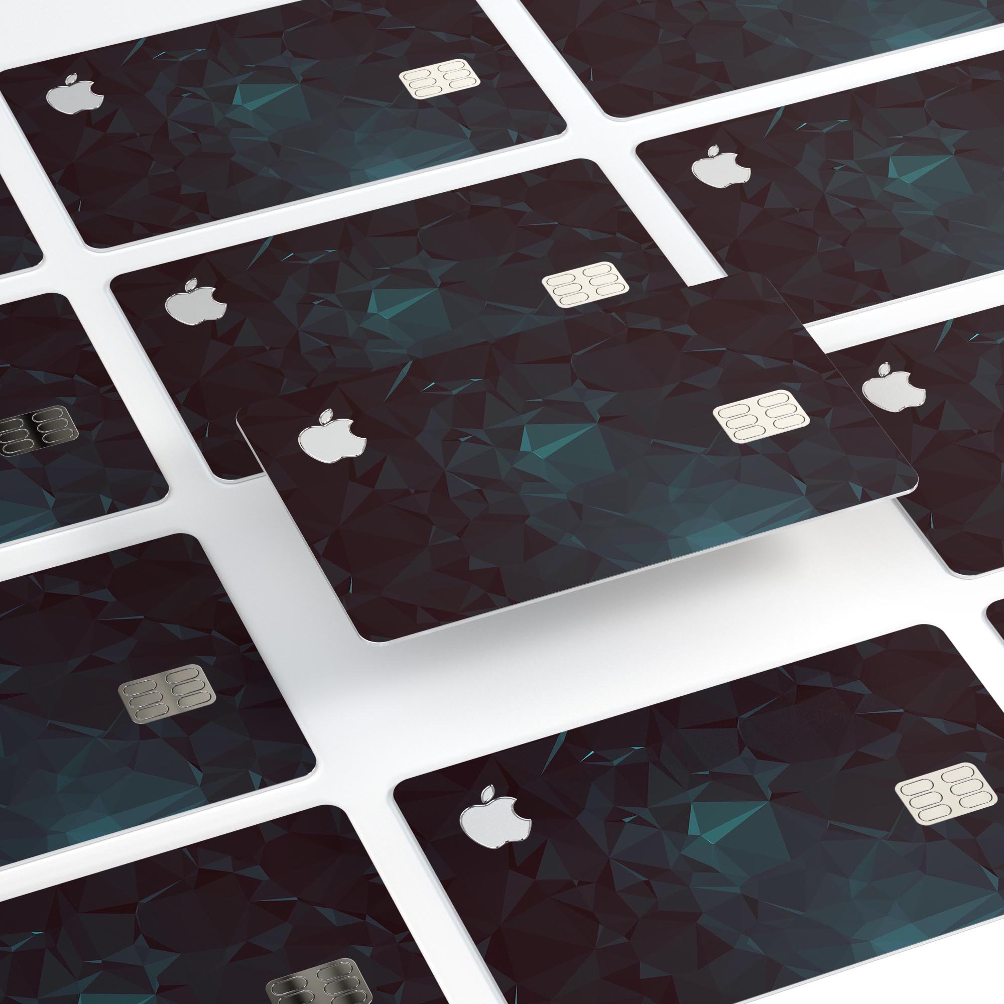 Deep Sea Teal Geometric Shapes skin for Apple Card, showcasing vibrant colors and a sleek design.