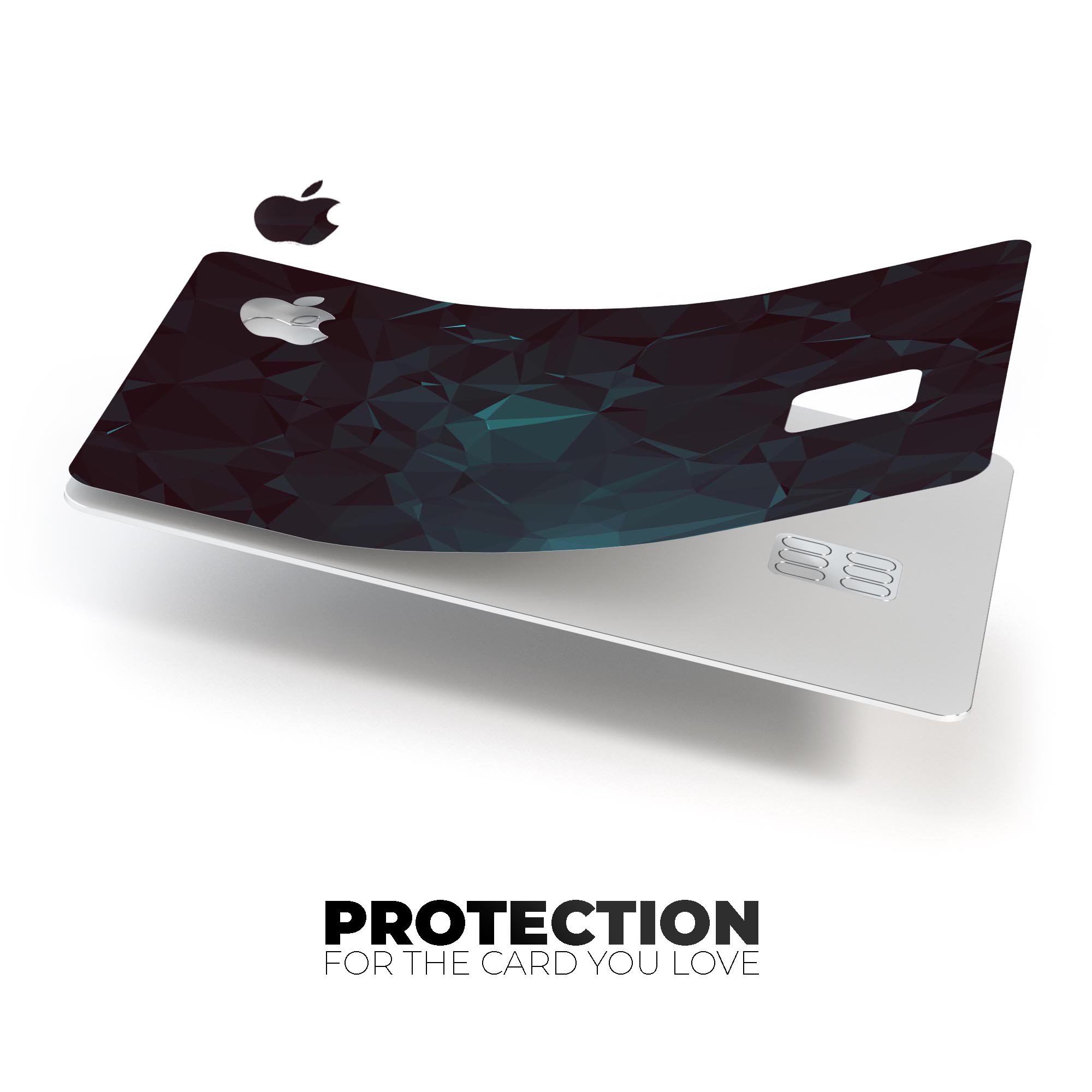 Deep Sea Teal Geometric Shapes skin for Apple Card, showcasing vibrant colors and a sleek design.