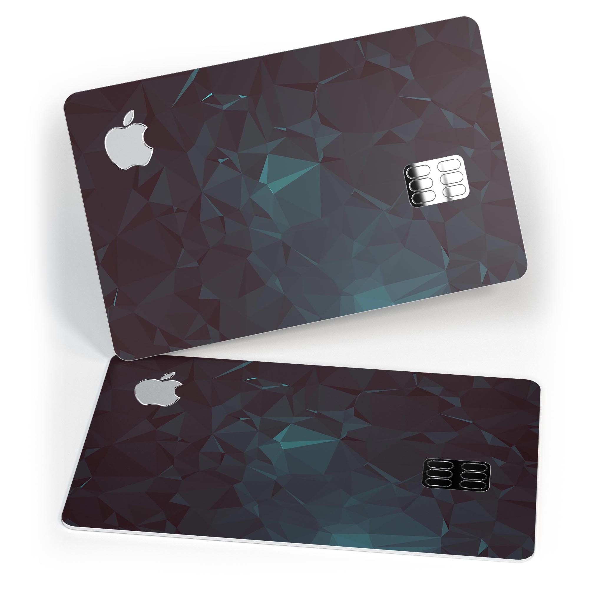 Deep Sea Teal Geometric Shapes skin for Apple Card, showcasing vibrant colors and a sleek design.