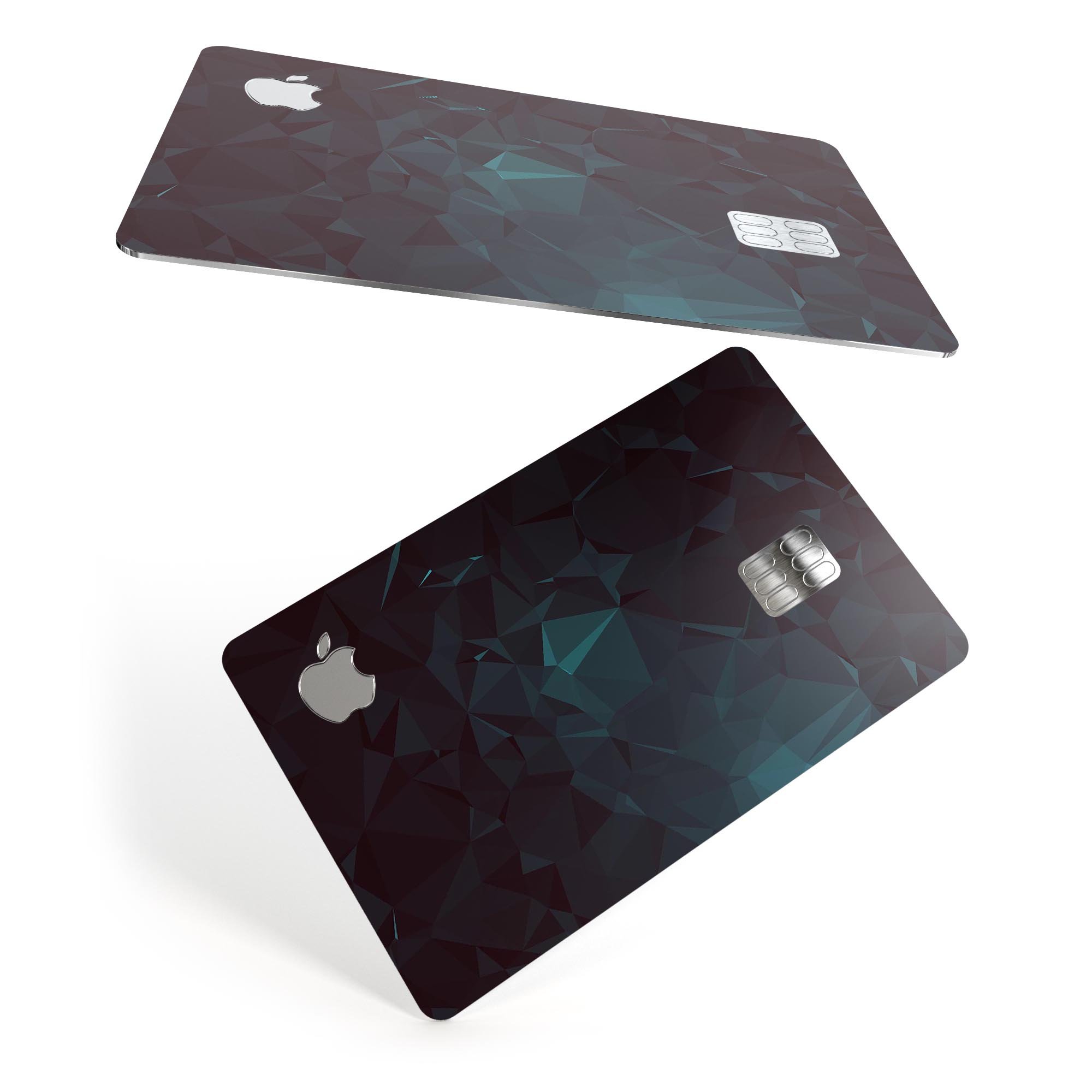 Deep Sea Teal Geometric Shapes skin for Apple Card, showcasing vibrant colors and a sleek design.