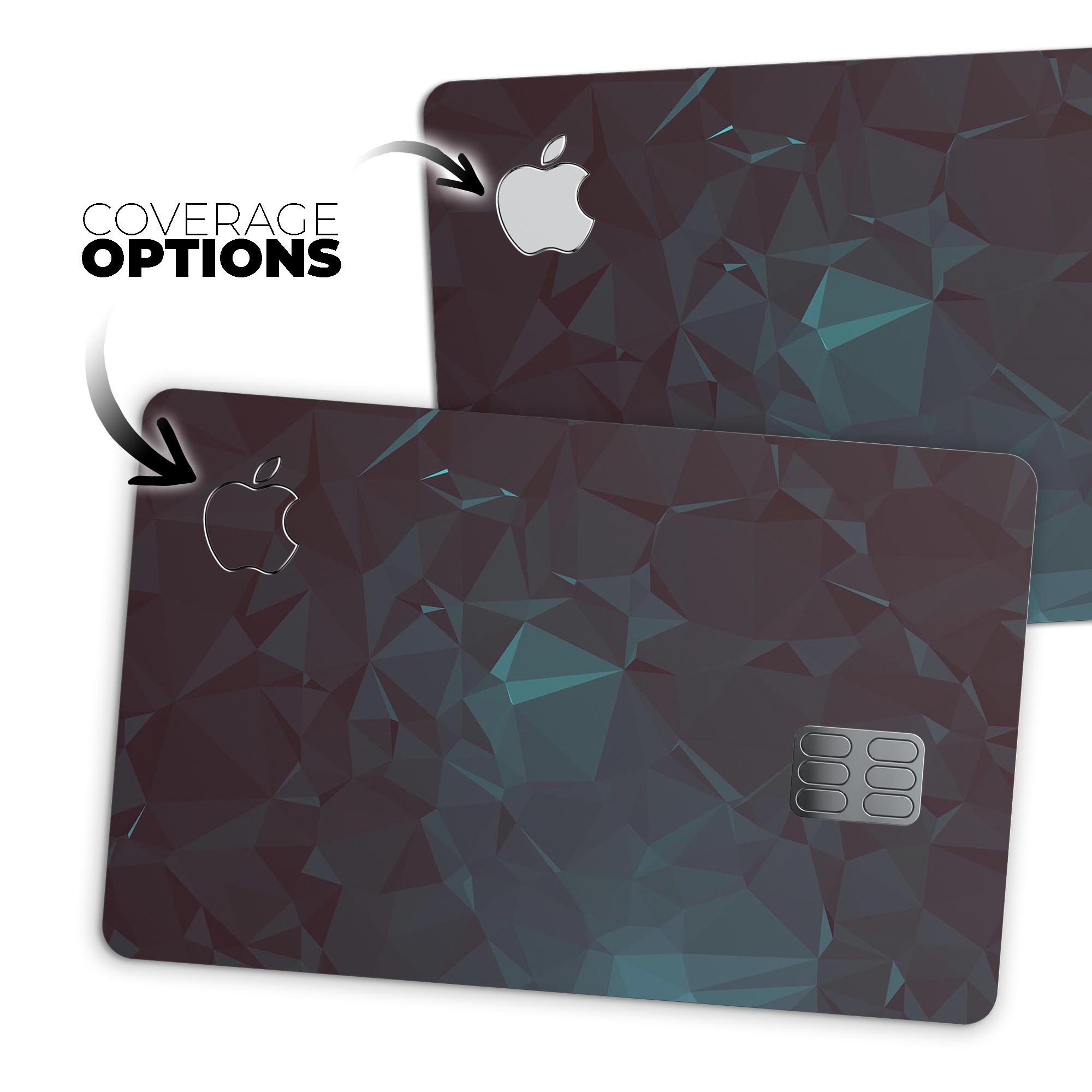 Deep Sea Teal Geometric Shapes skin for Apple Card, showcasing vibrant colors and a sleek design.