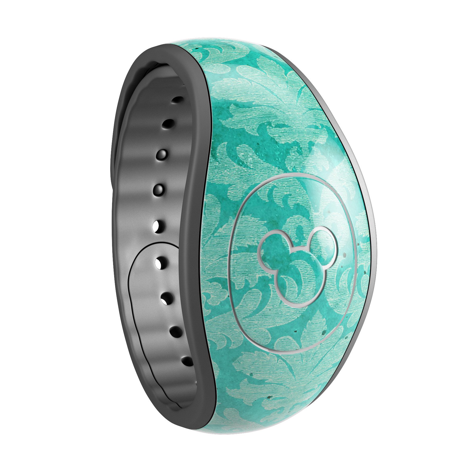 Deep Teal Luxury Pattern decal skin wrap kit for Disney Magic Band, showcasing vibrant colors and intricate design.