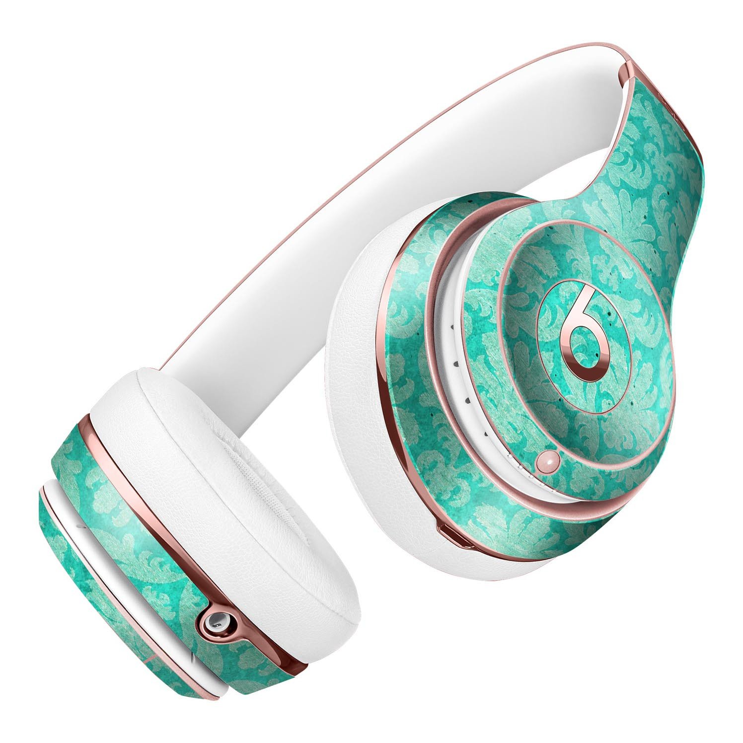 Deep Teal Luxury Pattern Full-Body Skin Kit for Beats by Dre Solo 3 Wireless Headphones, showcasing a stylish design and premium vinyl material.