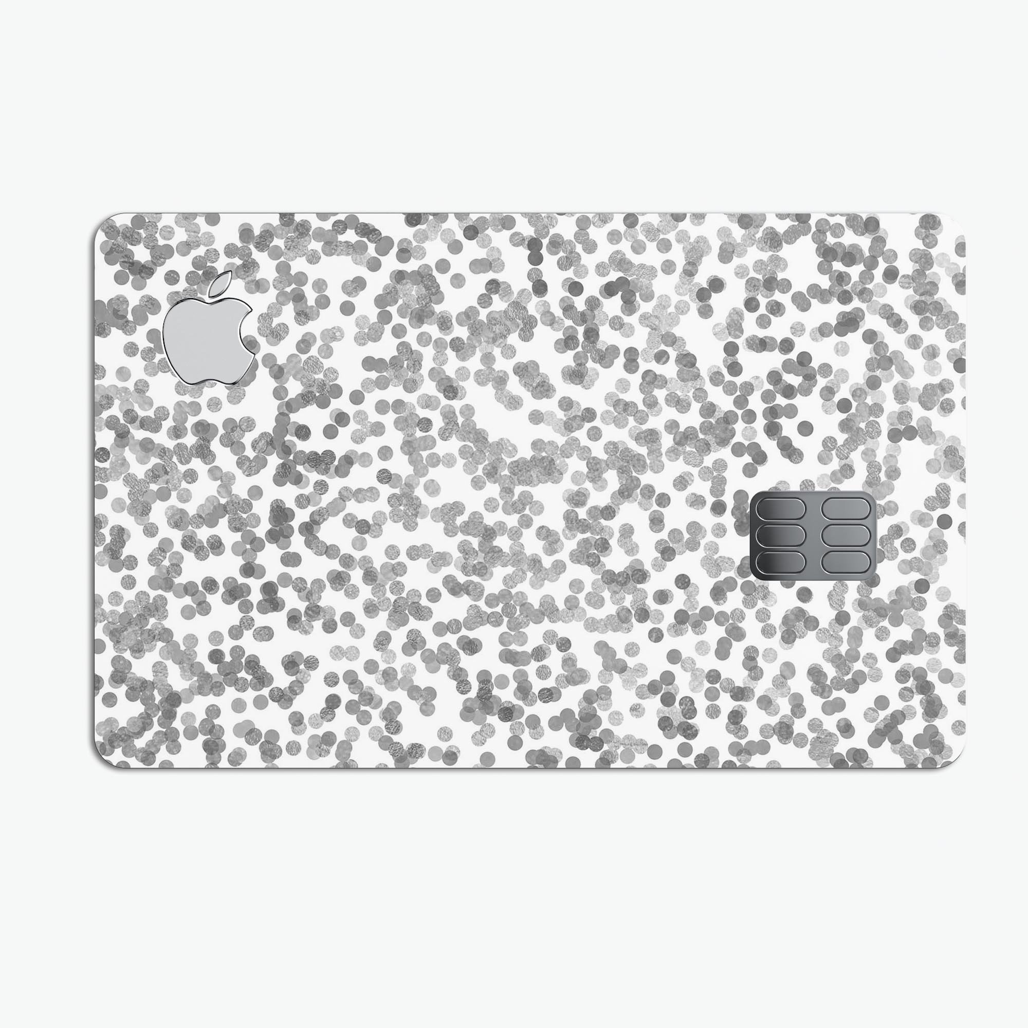 Premium protective decal skin kit for Apple Card featuring descending grayscale micro dots design.