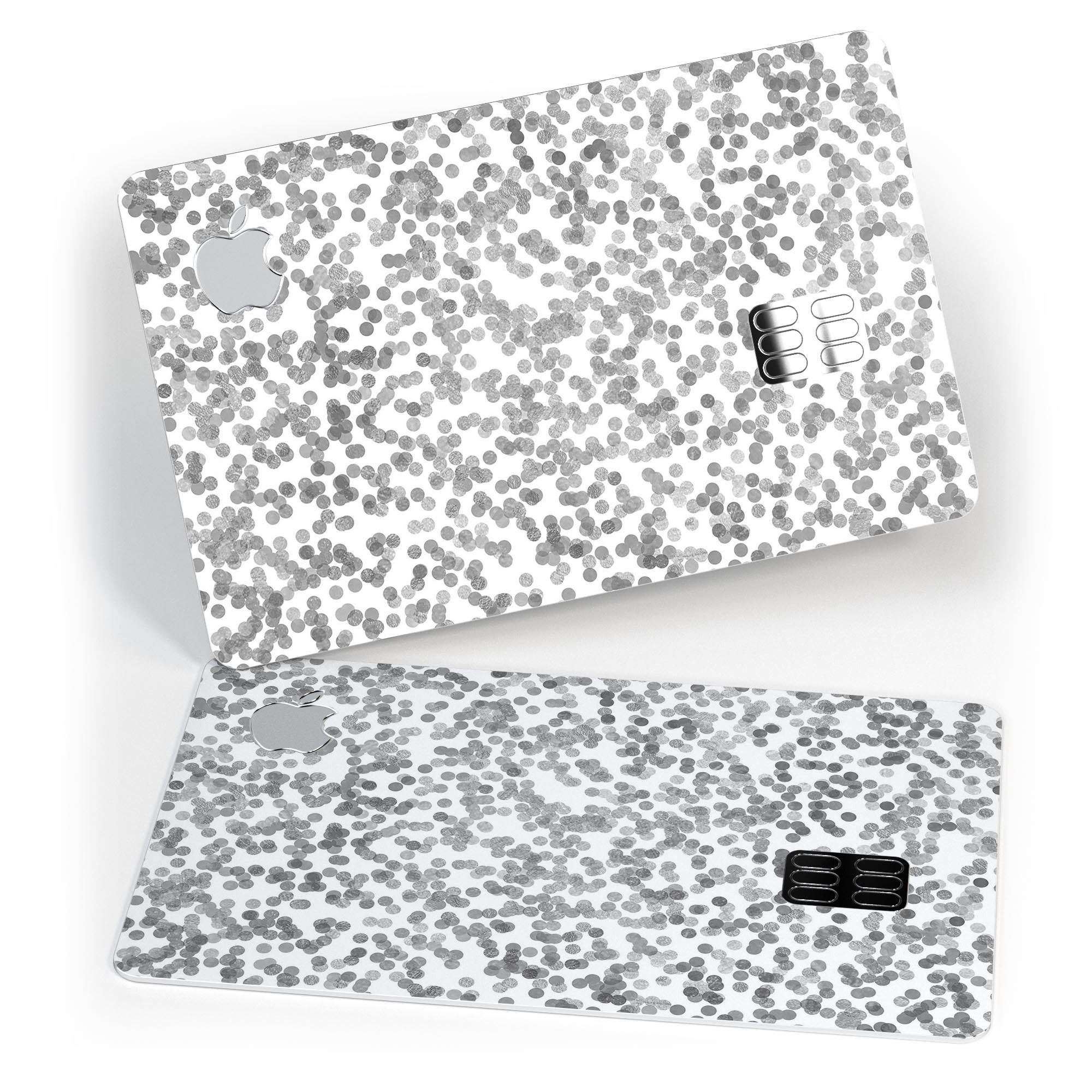 Premium protective decal skin kit for Apple Card featuring descending grayscale micro dots design.