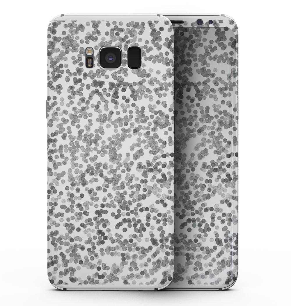 Samsung Galaxy S8 with Descending Grayscale Micro Dots full-body skin, showcasing its stylish design and premium finish.