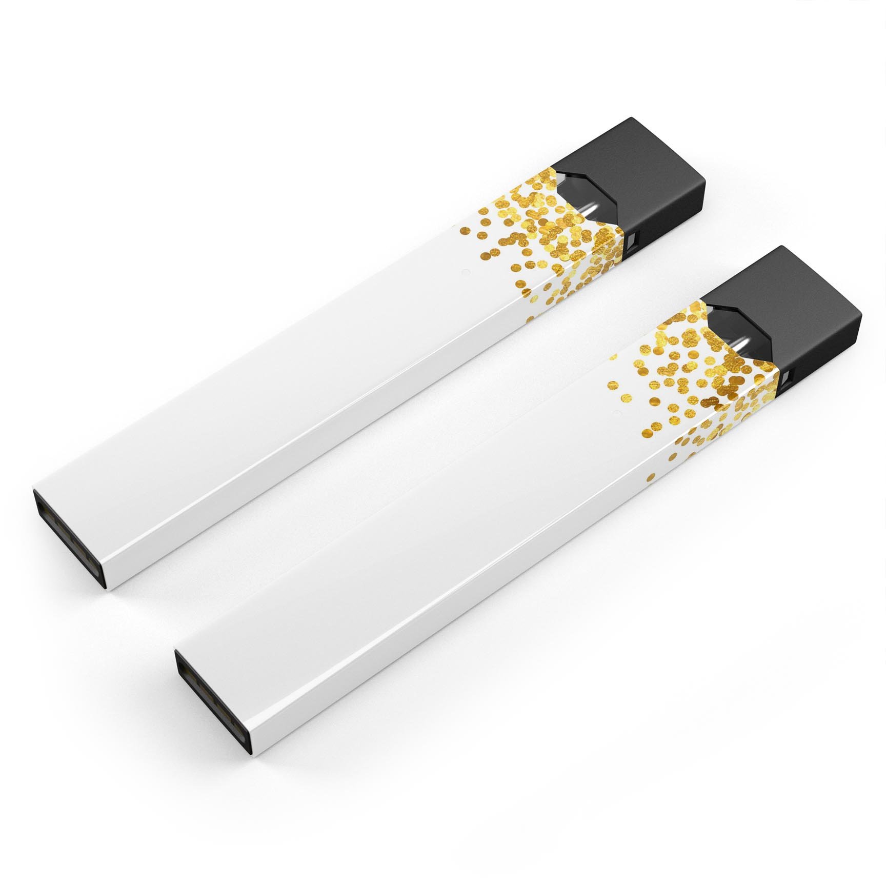 Premium decal protective skin for JUUL device featuring scattered golden micro dots, designed for style and durability.