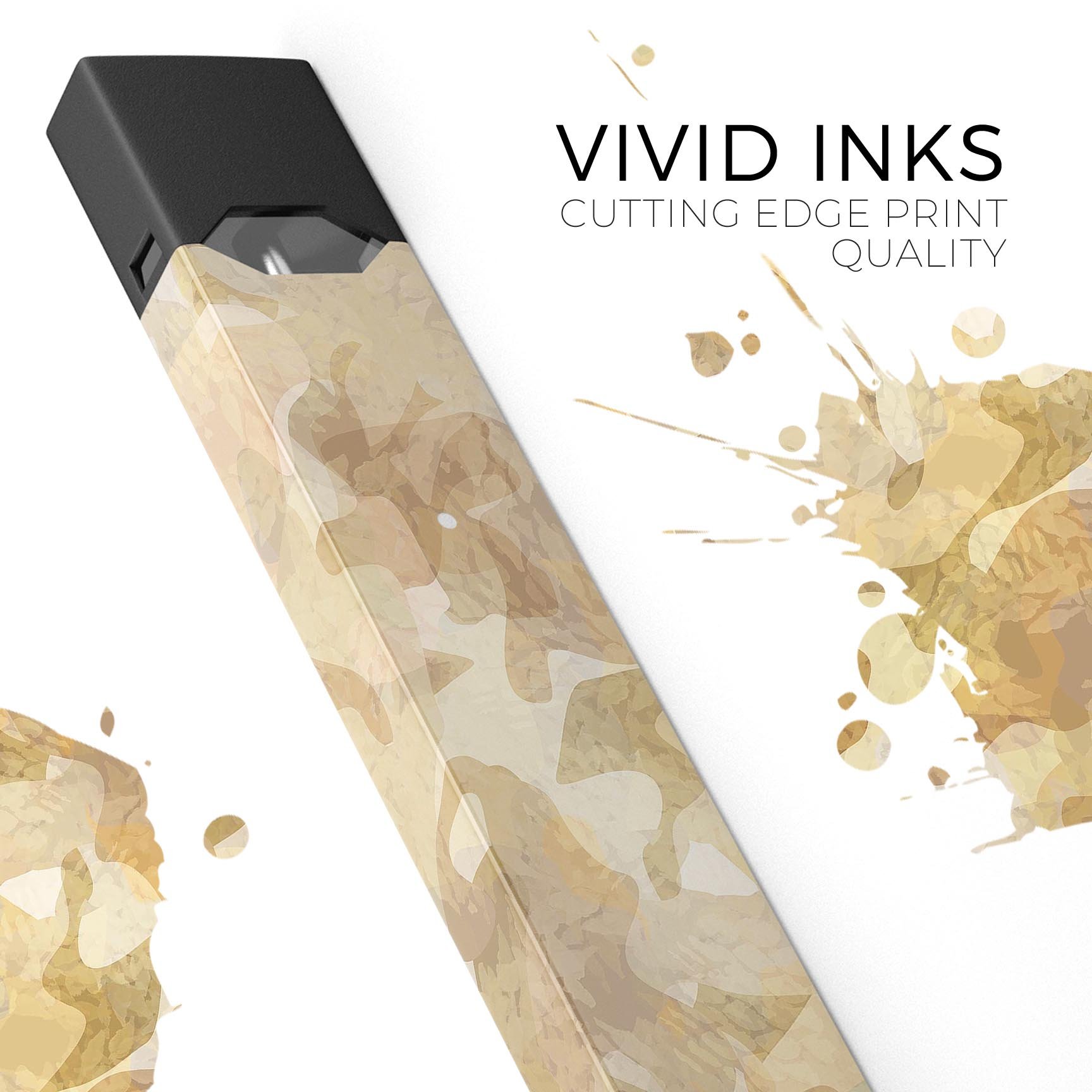 Desert Camouflage V1 premium decal skin-wrap sticker for JUUL vaping device, showcasing its unique design and protective features.