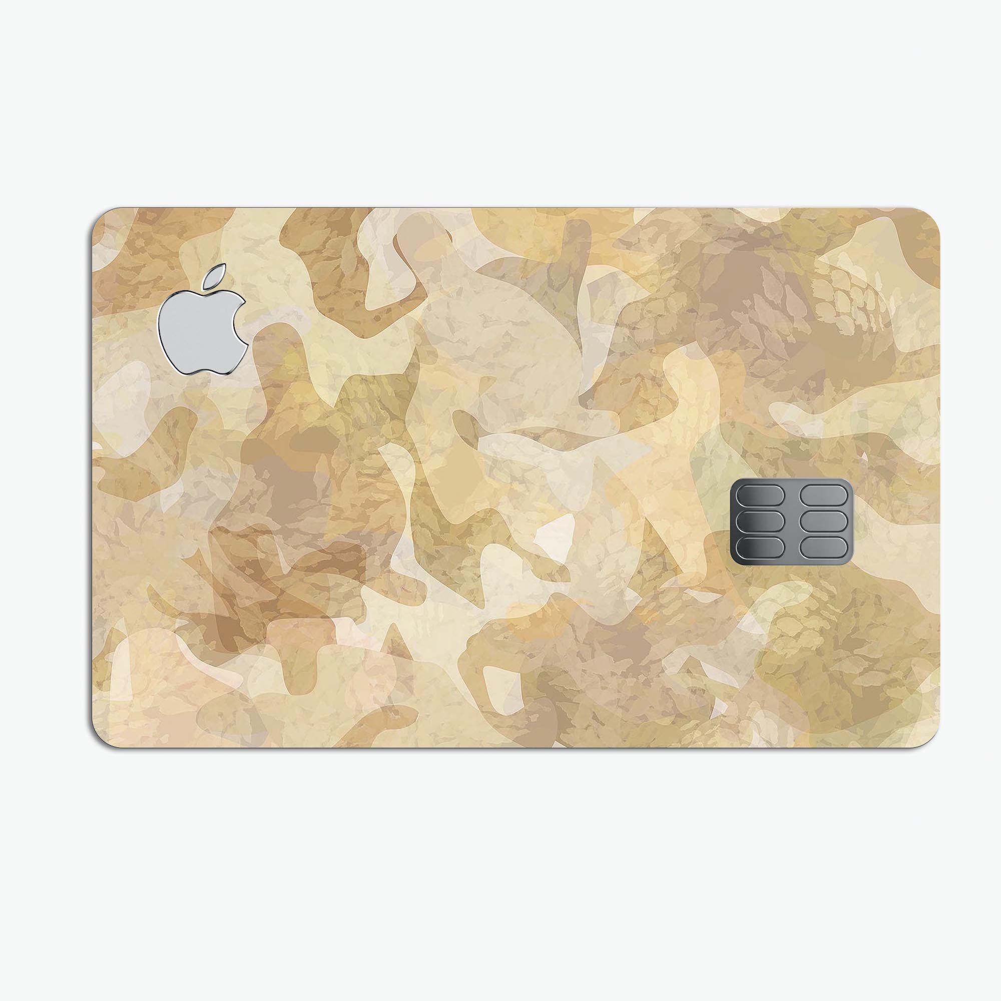 Desert Camouflage V1 decal skin for Apple Card, showcasing premium vinyl material and unique design.