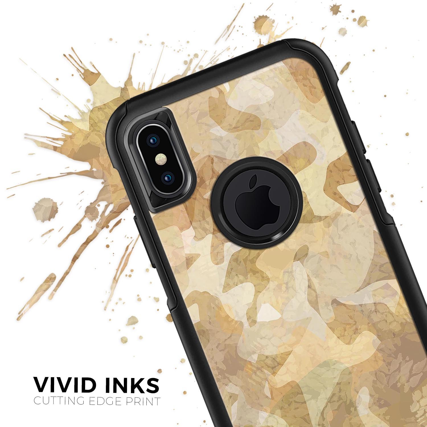 Desert Camouflage V1 Skin Kit for iPhone OtterBox Cases, showcasing a stylish camouflage design on a sleek surface.