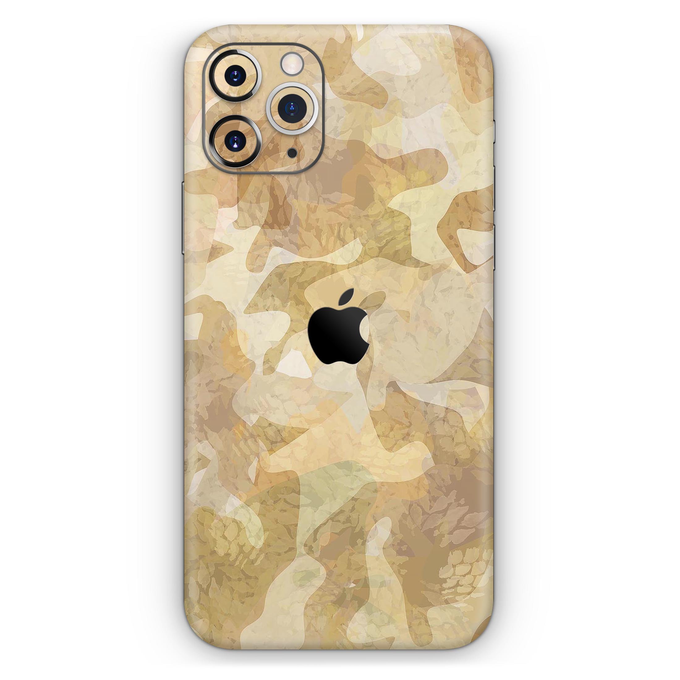 Desert Camouflage V1 Skin-Kit for Apple iPhone 13, showcasing a stylish camouflage design on a sleek device.