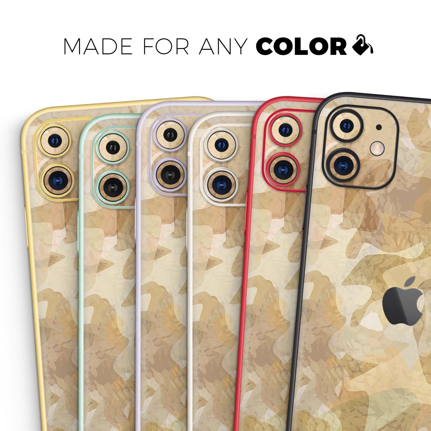 Desert Camouflage V1 Skin-Kit for Apple iPhone 13, showcasing a stylish camouflage design on a sleek device.