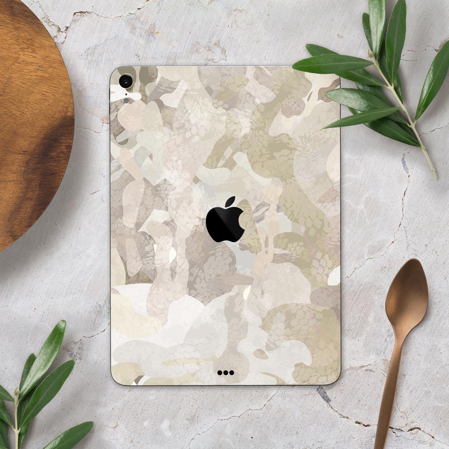 Desert Camouflage V2 skin decal for Apple iPad Pro, showcasing a stylish camouflage design with a smooth finish.