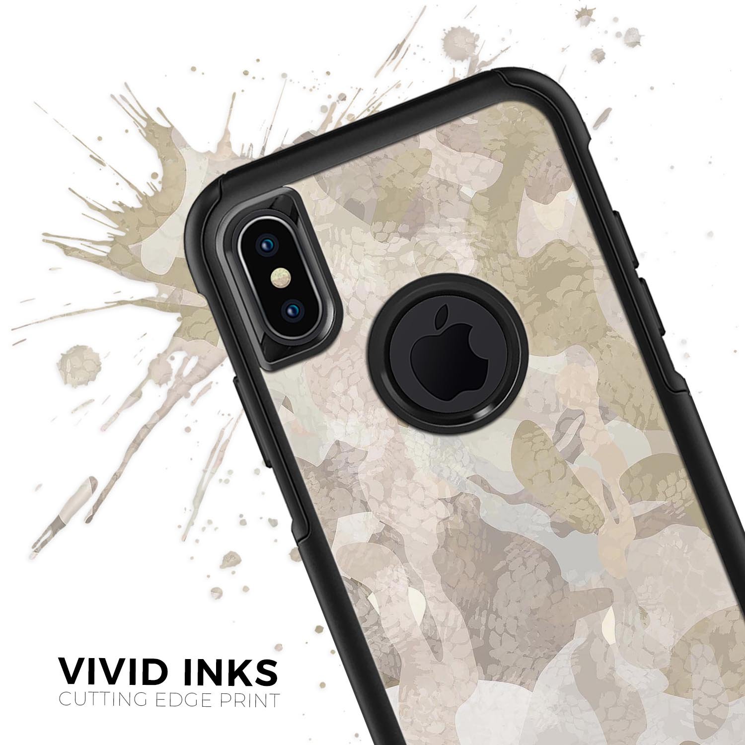 Desert Camouflage V2 Skin Kit for iPhone OtterBox Cases, showcasing a stylish camouflage design with a premium finish.