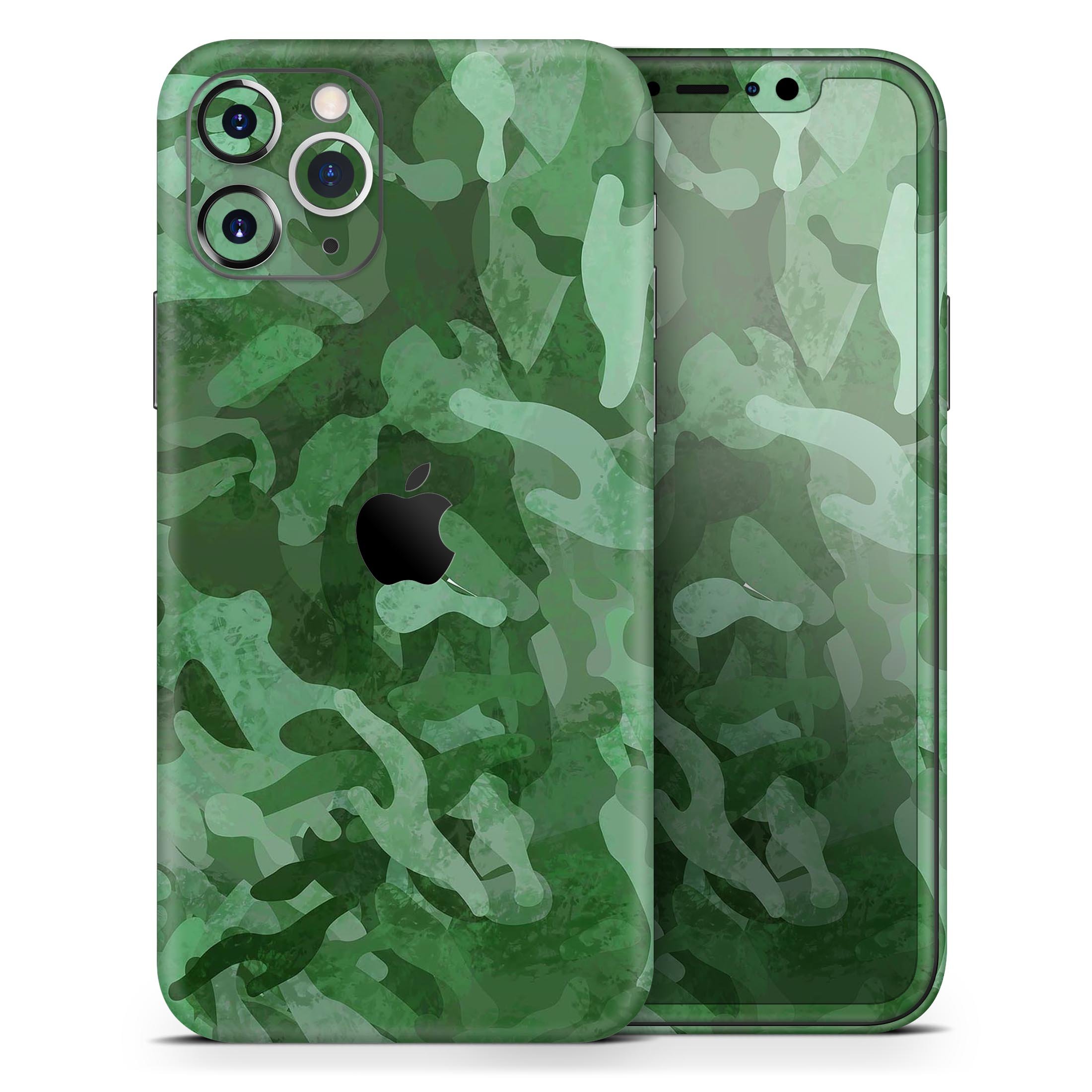 Desert Green Camouflage V2 Skin-Kit for Apple iPhone, showcasing a stylish design and premium vinyl material.