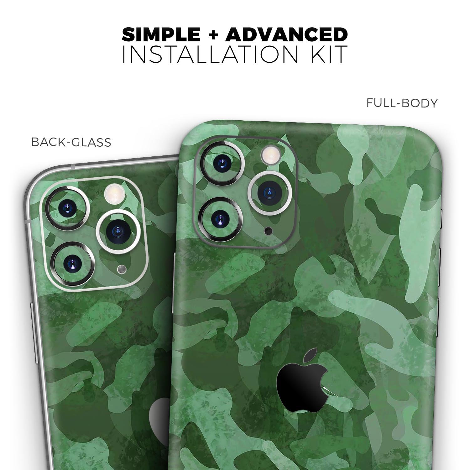 Desert Green Camouflage V2 Skin-Kit for Apple iPhone, showcasing a stylish design and premium vinyl material.