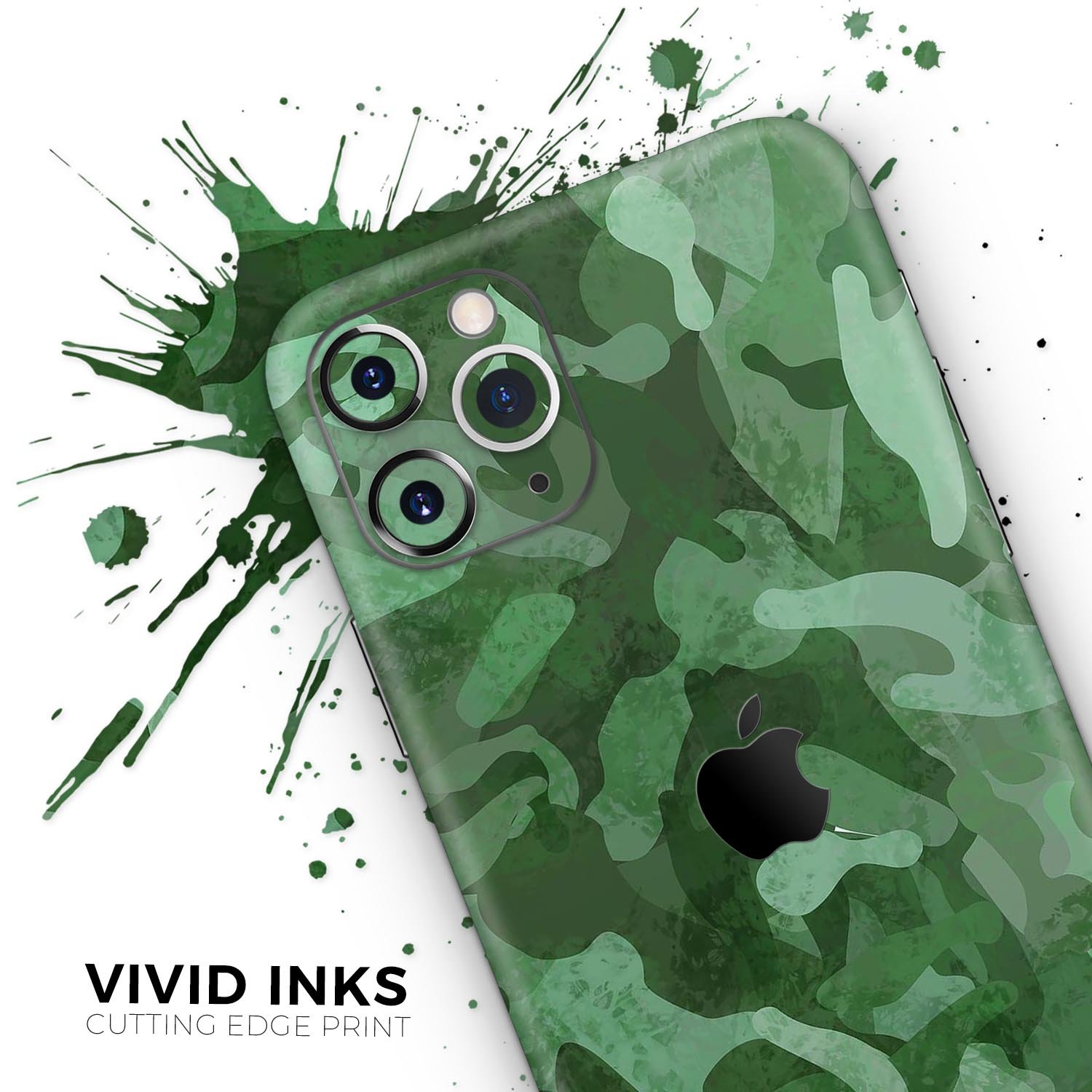 Desert Green Camouflage V2 Skin-Kit for Apple iPhone, showcasing a stylish design and premium vinyl material.