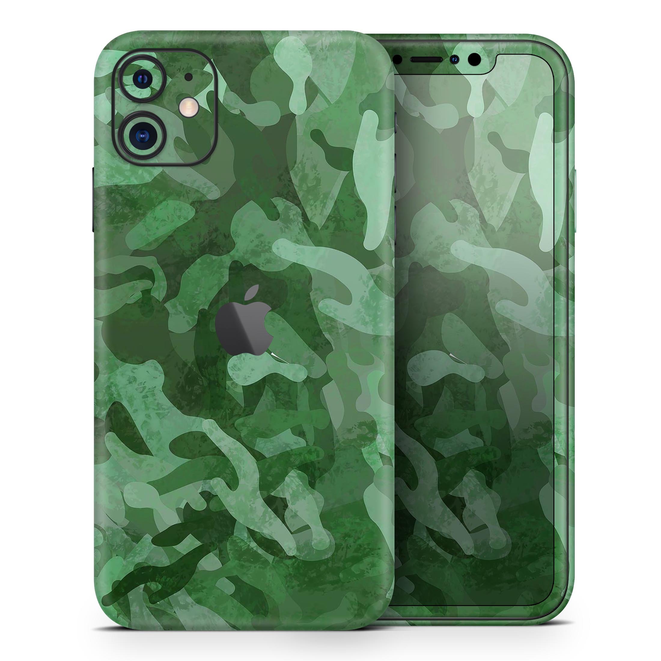 Desert Green Camouflage V2 Skin-Kit for Apple iPhone, showcasing a stylish design and premium vinyl material.