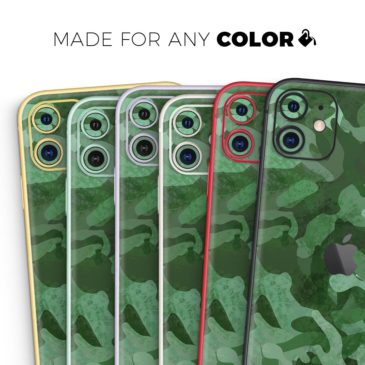 Desert Green Camouflage V2 Skin-Kit for Apple iPhone, showcasing a stylish design and premium vinyl material.