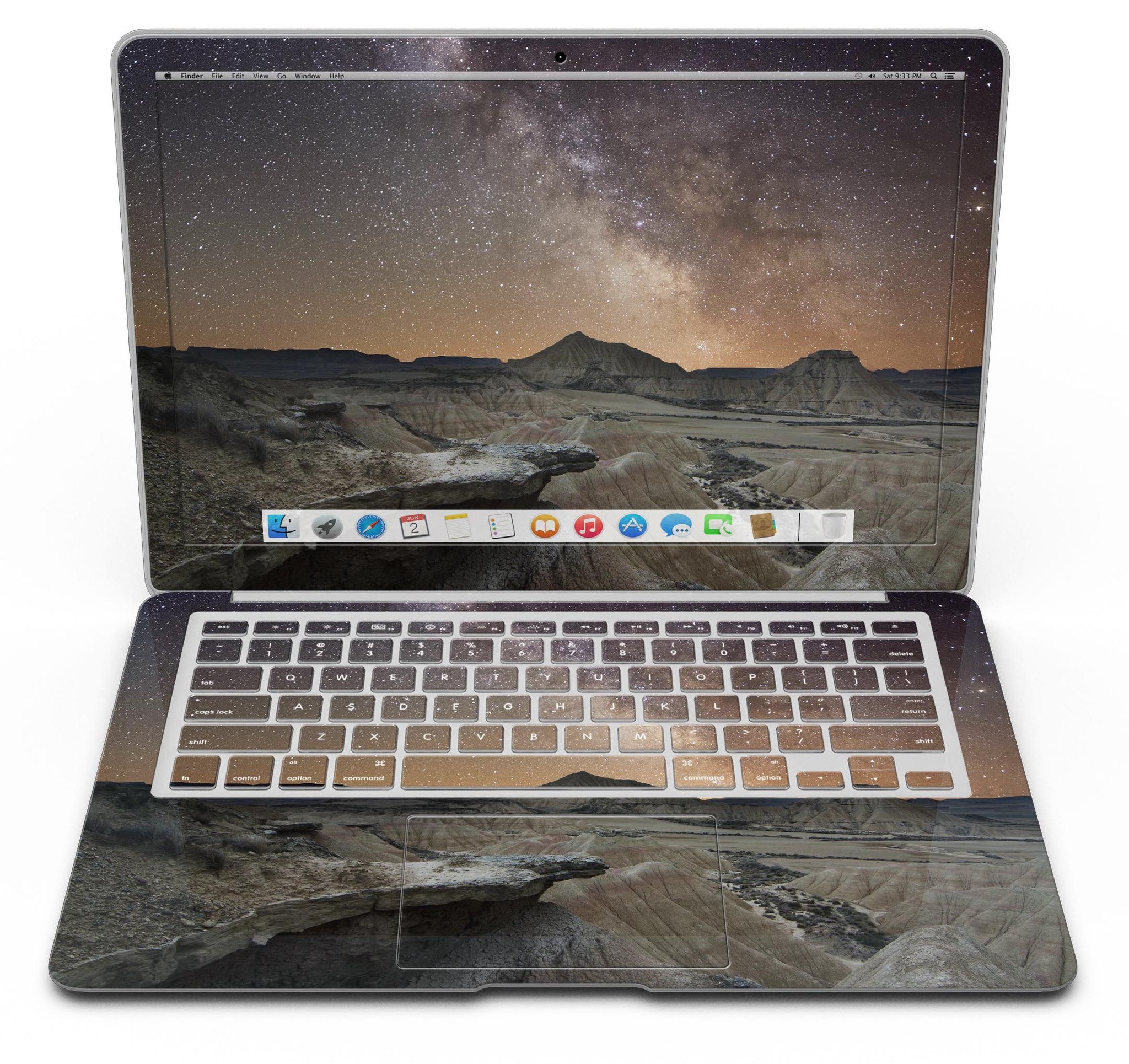 Desert Nights MacBook Air Skin Kit showcasing a stylish design with premium vinyl material.