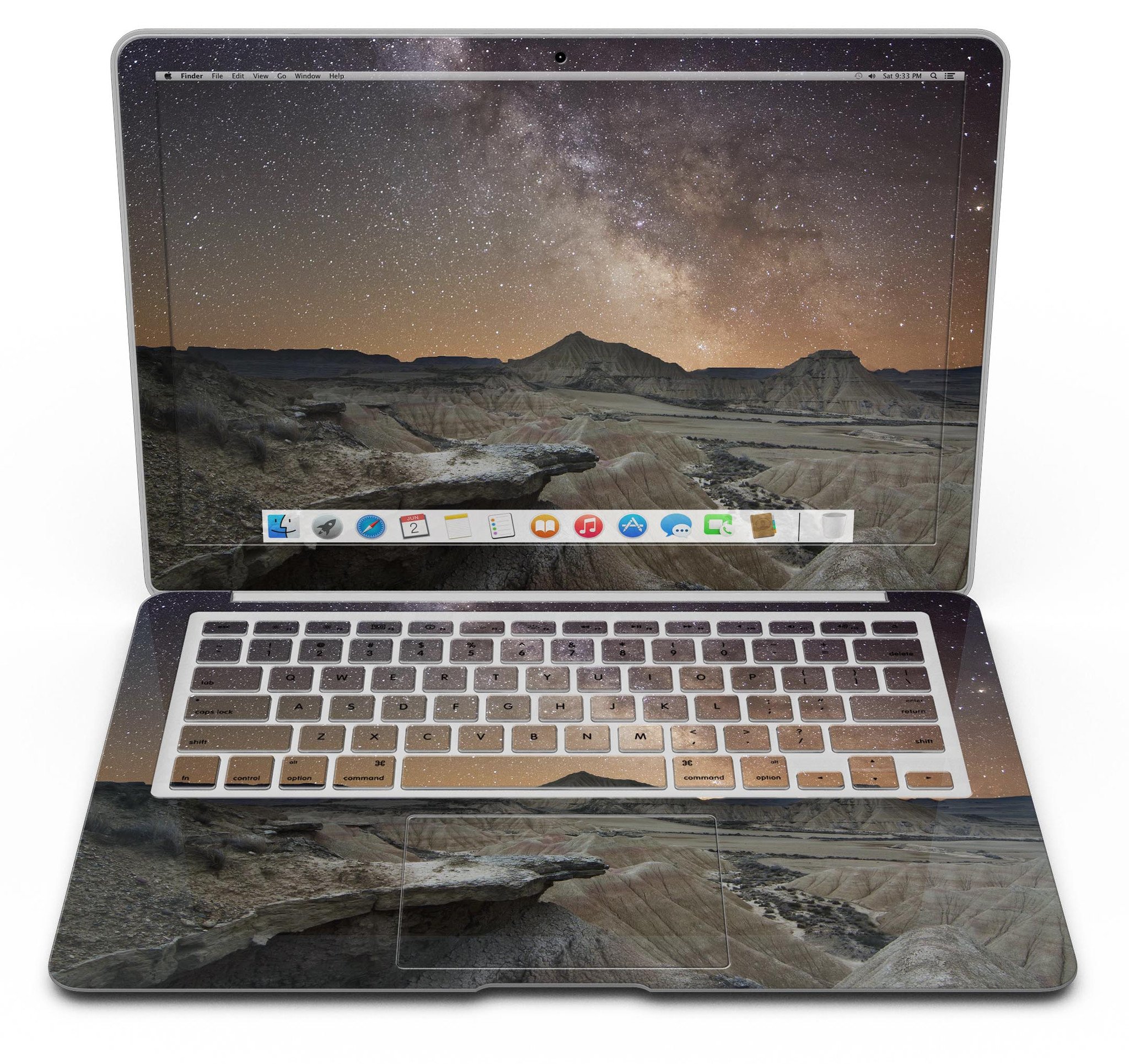 Desert Nights MacBook Air Skin Kit showcasing a stylish design with premium vinyl material.